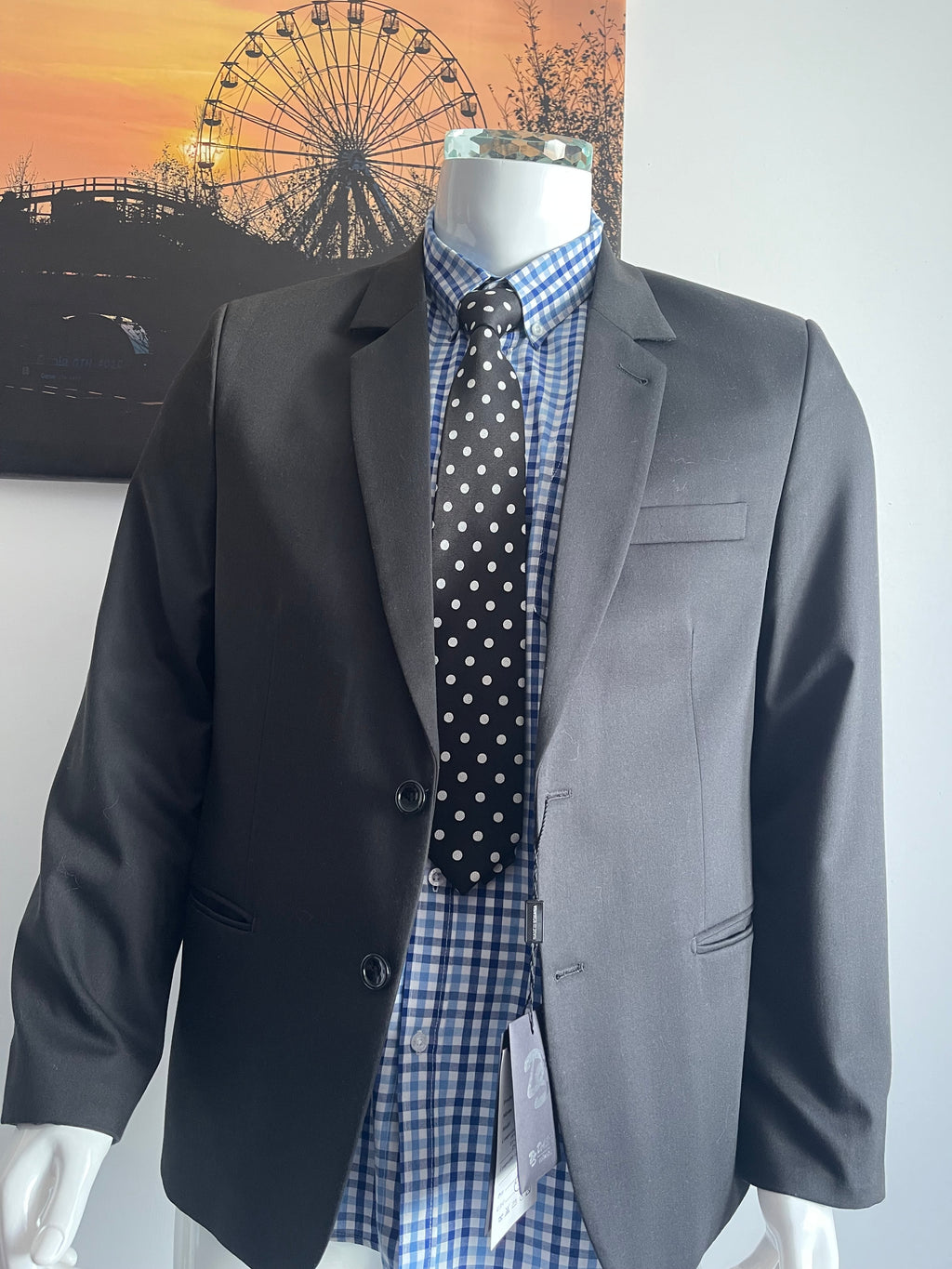 DASPI Slim Fit Wool Blend Suit Jacket 54 New With Tags