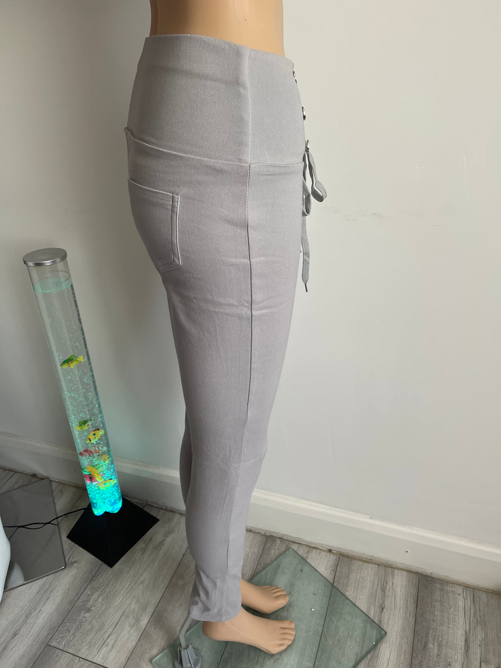 Women's Light Grey Stretch Trousers L/XL