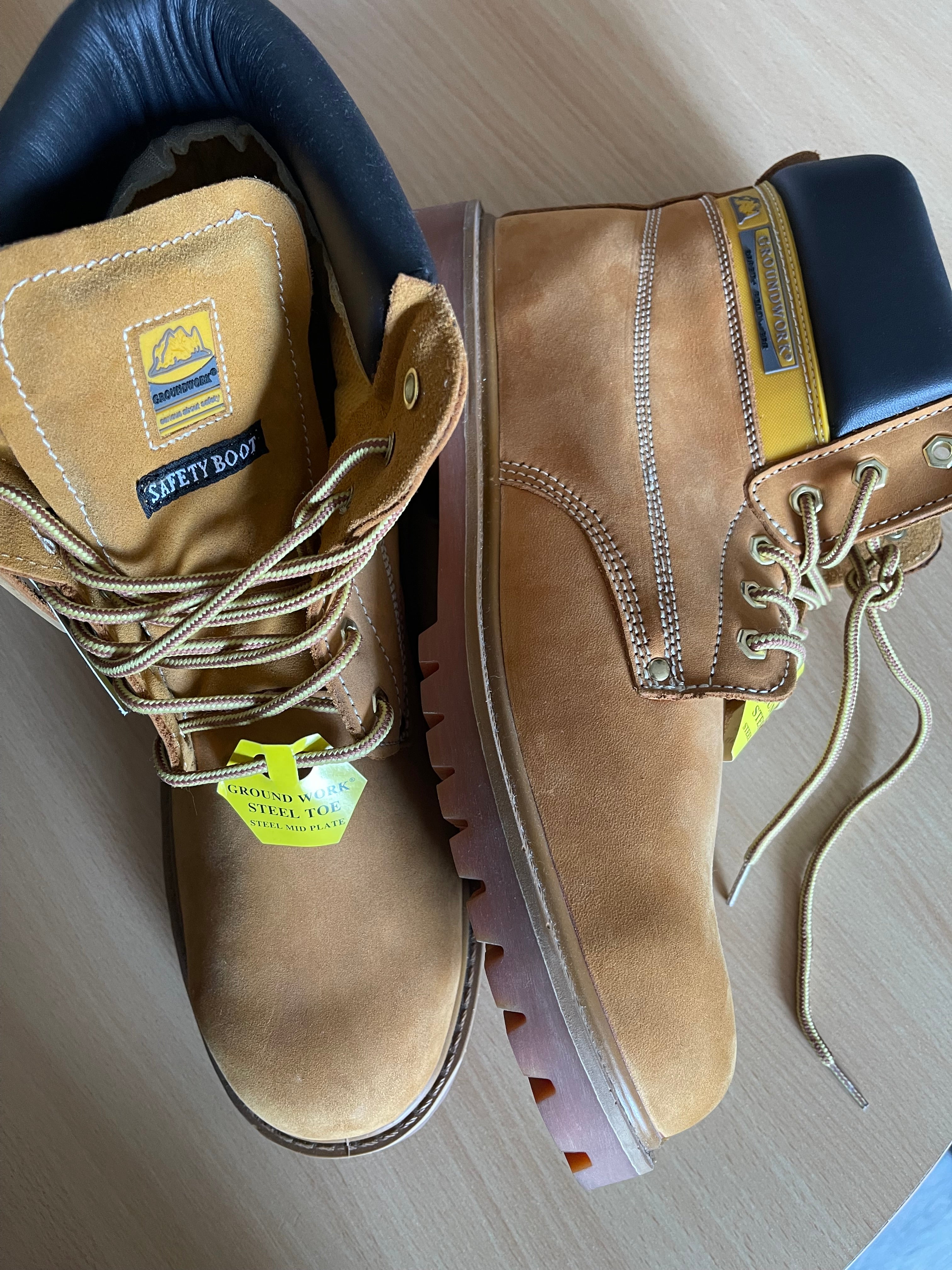 Groundwork Men’s Leather Safety Work Boots – Steel Toe – Size UK 13 – New