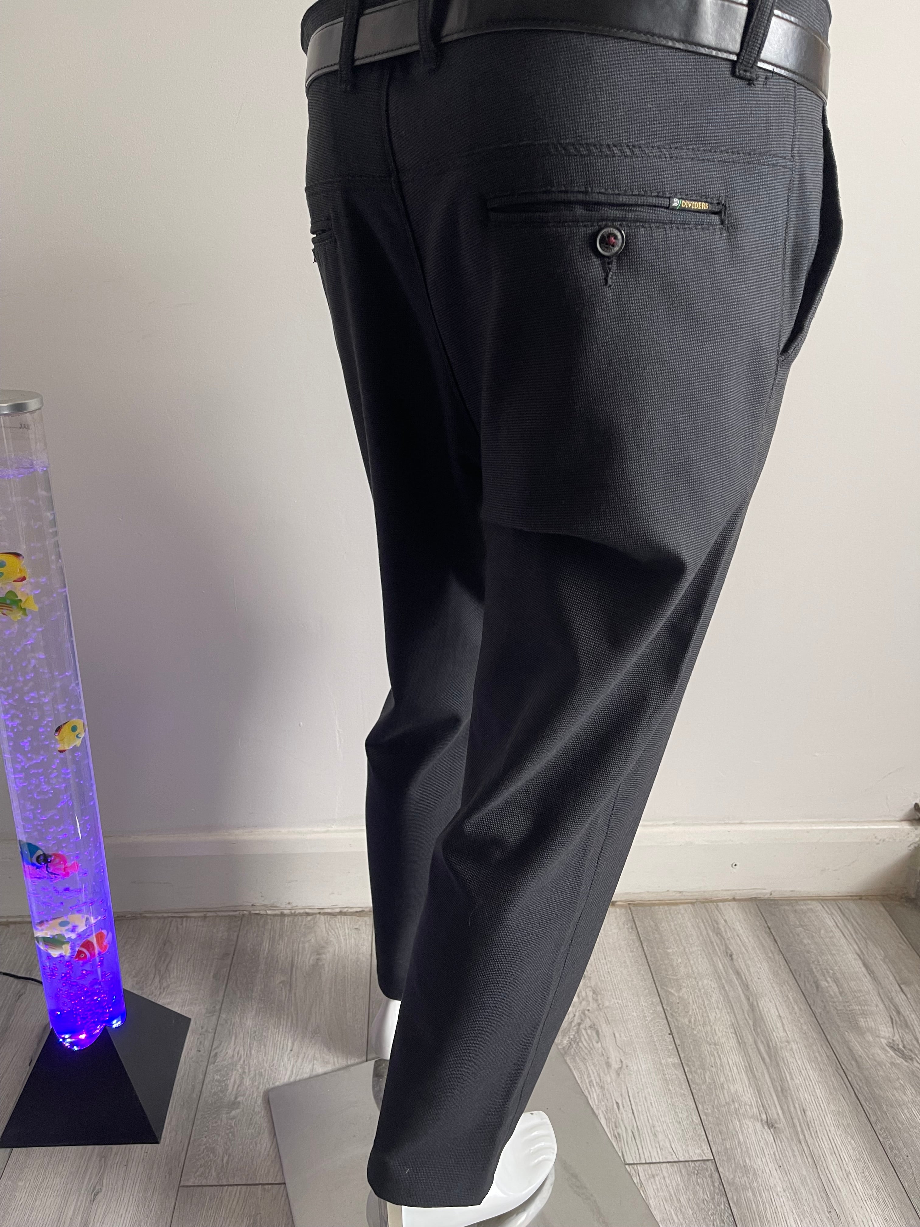 Dividers Men's Smart Trousers Black W36 L29