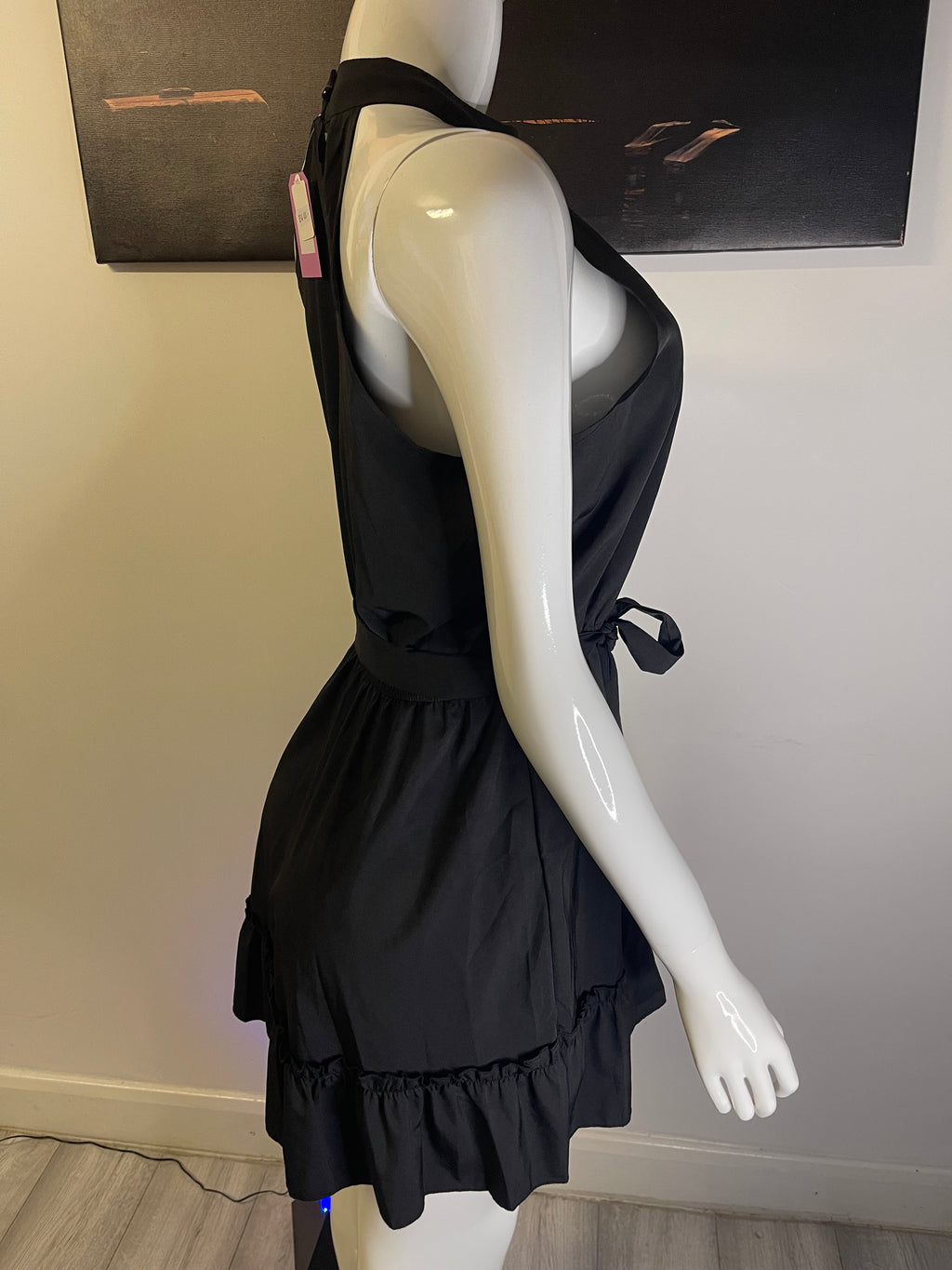 Elegant Black Halter Dress – Size UK 12–14