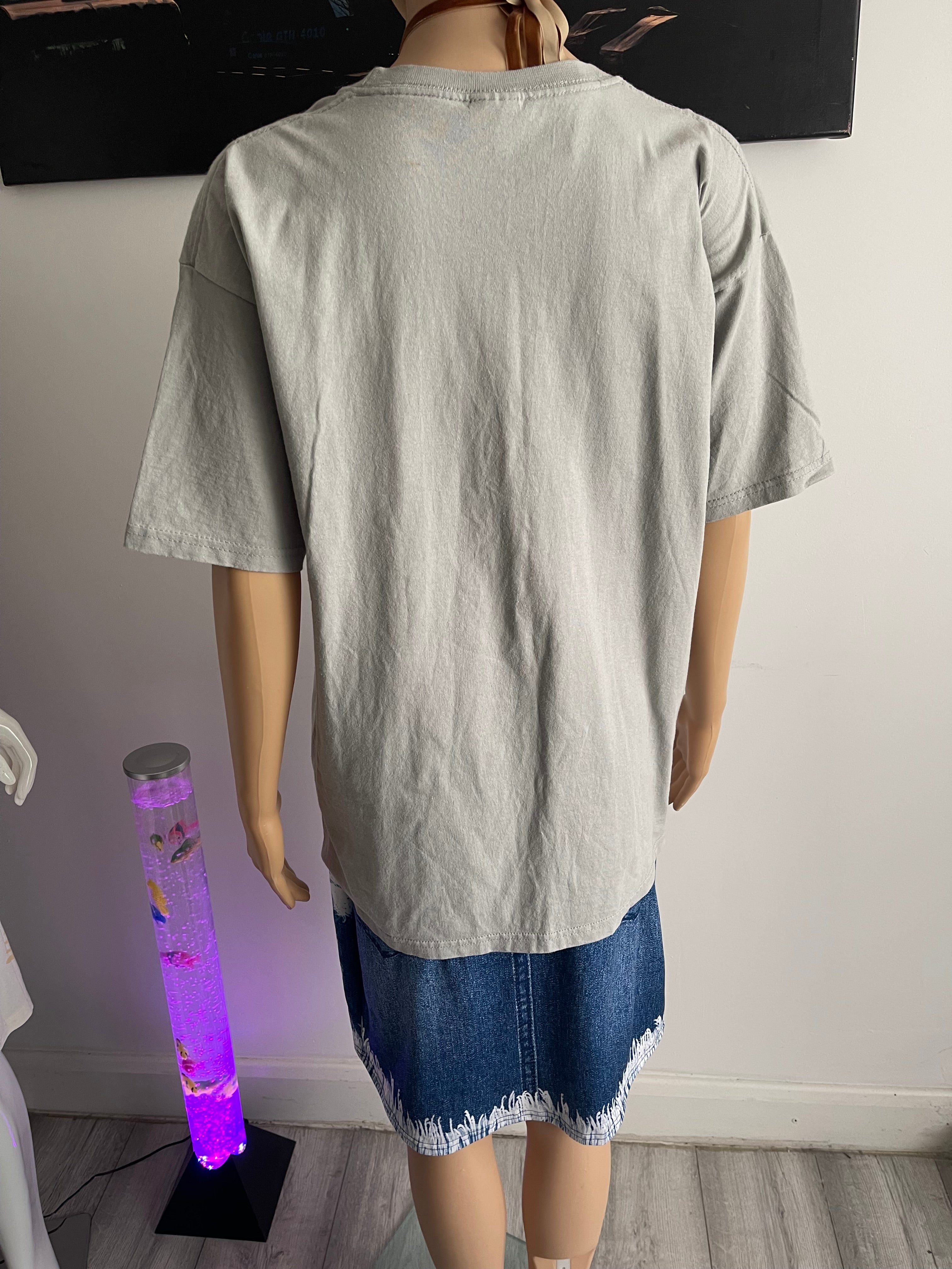 Fruit of the Loom Grey Hamsa Hand Print T-Shirt Size L