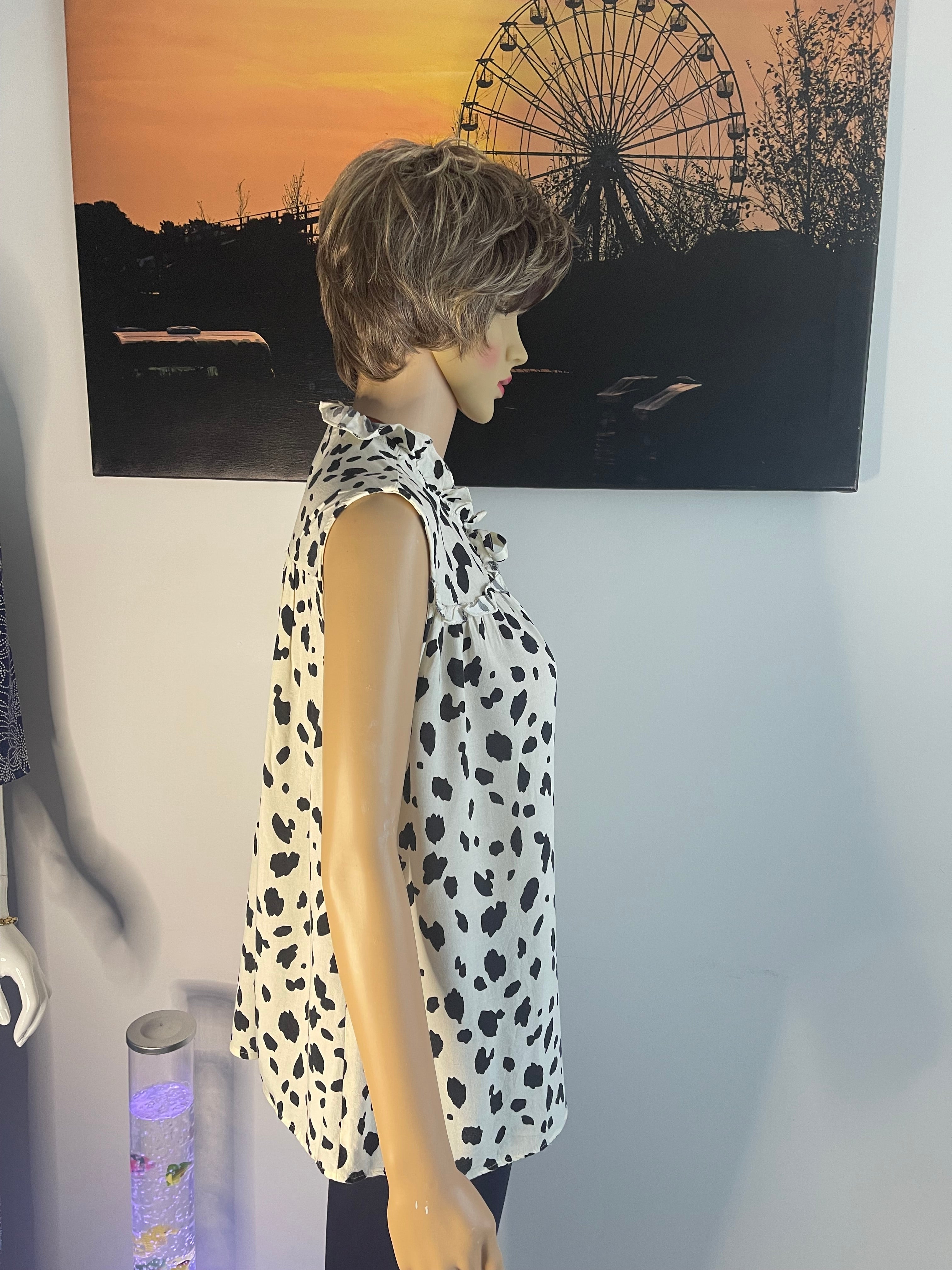 Wallis Animal Print Sleeveless Blouse Size M