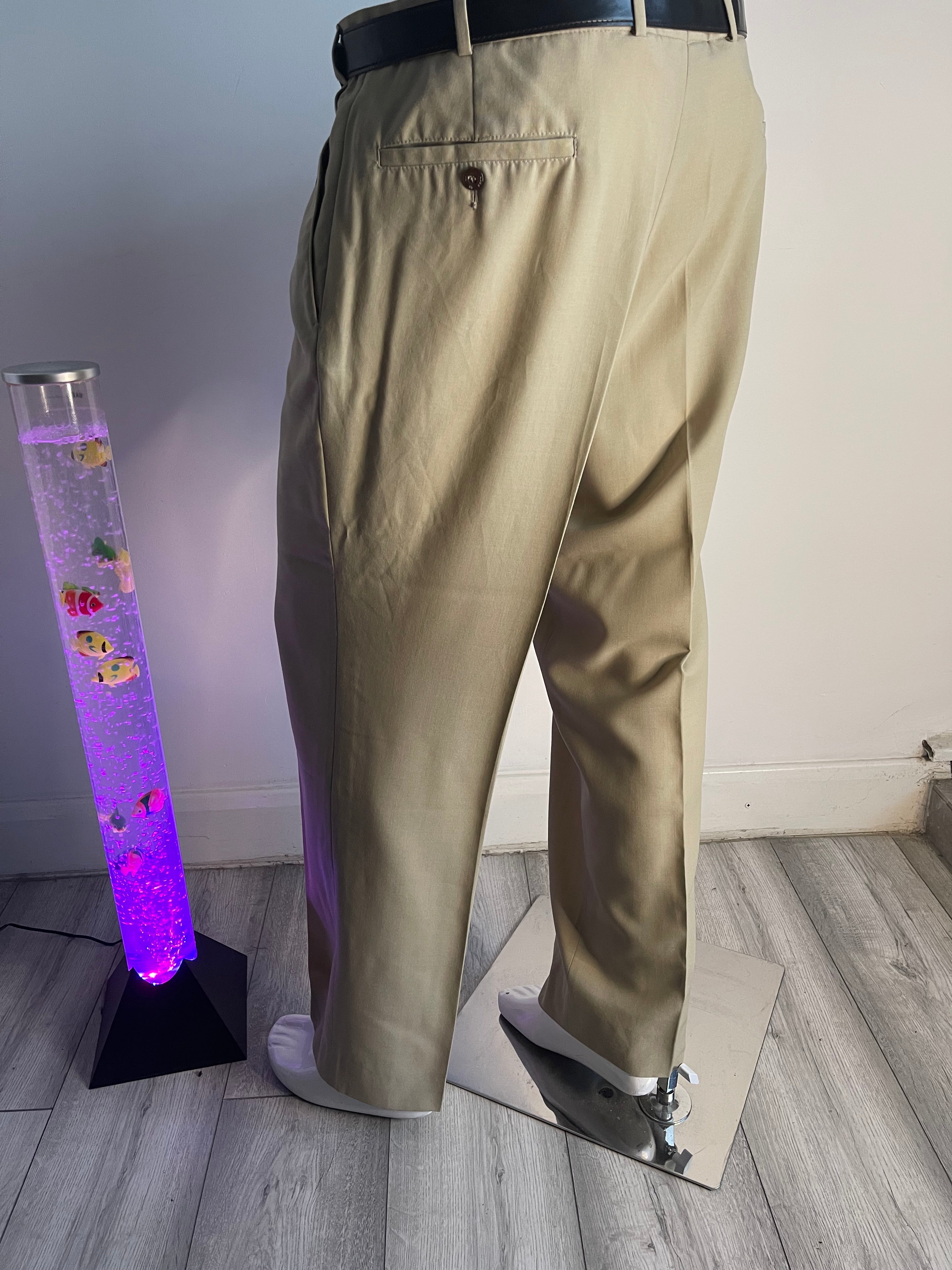 DAKS Men's Smart Trousers Beige W38 L30 Wool Blend