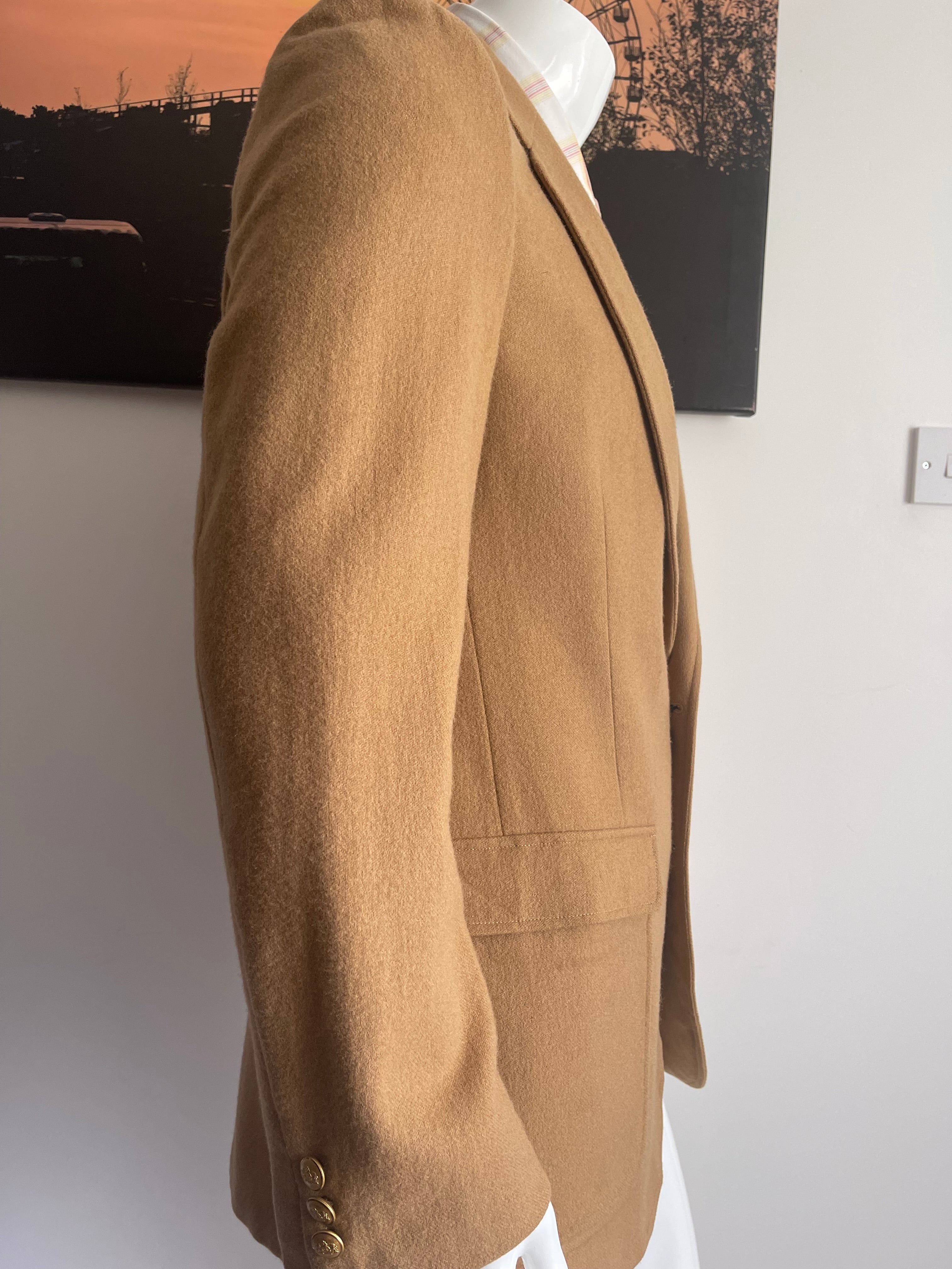 Stafford 100% Pure Wool Tanglewood Blazer Jacket Camel Beige Size 42L Made in USA
