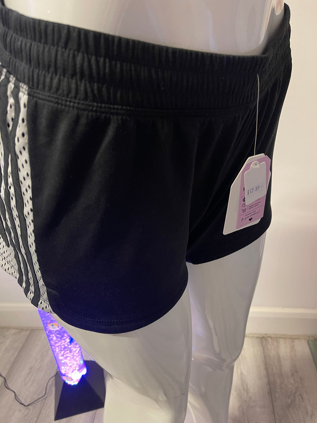 Adidas Women’s Sports Shorts – Black/White – Size M