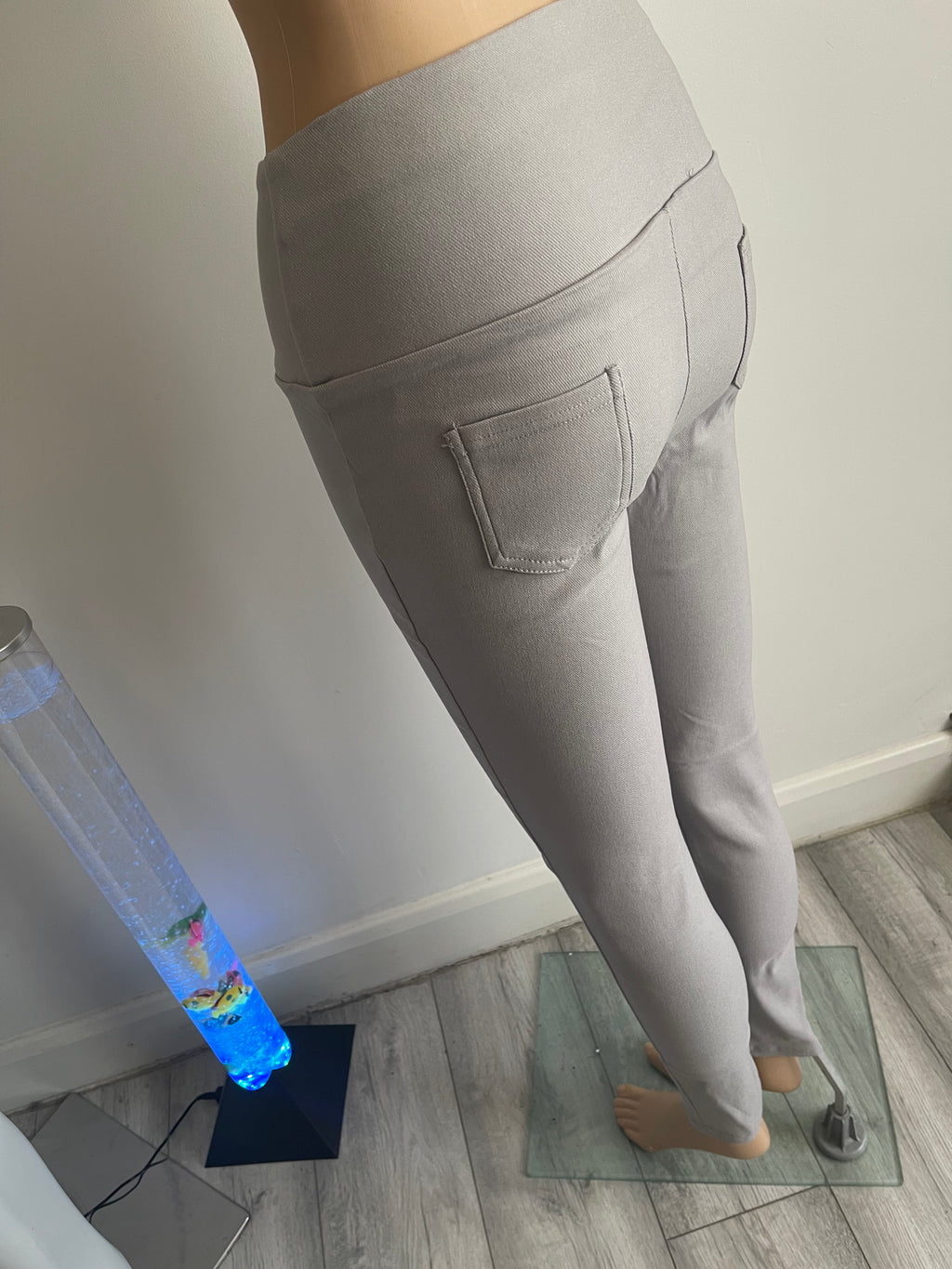 Women's Light Grey Stretch Trousers L/XL