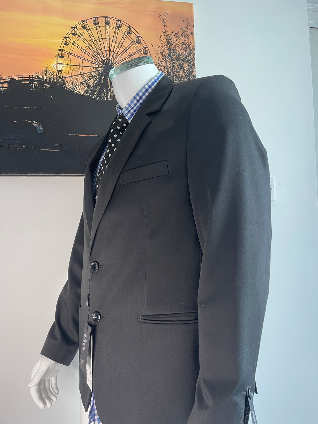 DASPI Slim Fit Wool Blend Suit Jacket 54 New With Tags