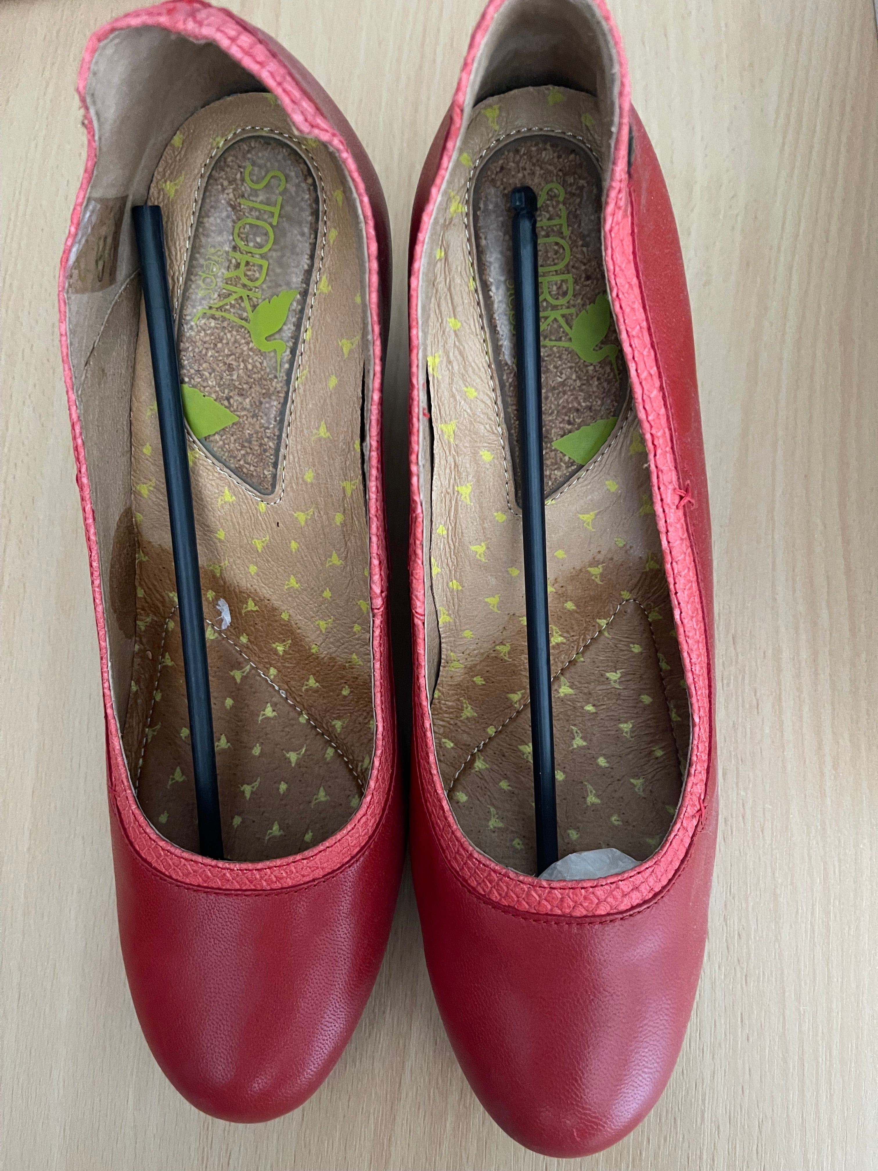 Stork Steps Red Wedge Heels – UK 7 / EU 40