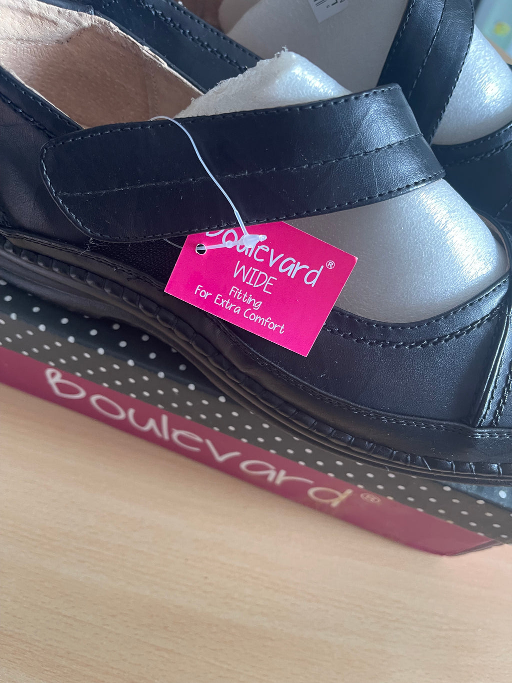 Boulevard Women’s Black Wide Fit Mary Jane Shoes UK 8