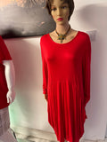 👉 Elegant Red Long Sleeve Dress – Soft Stretch Fabric | Comfortable & Stylish