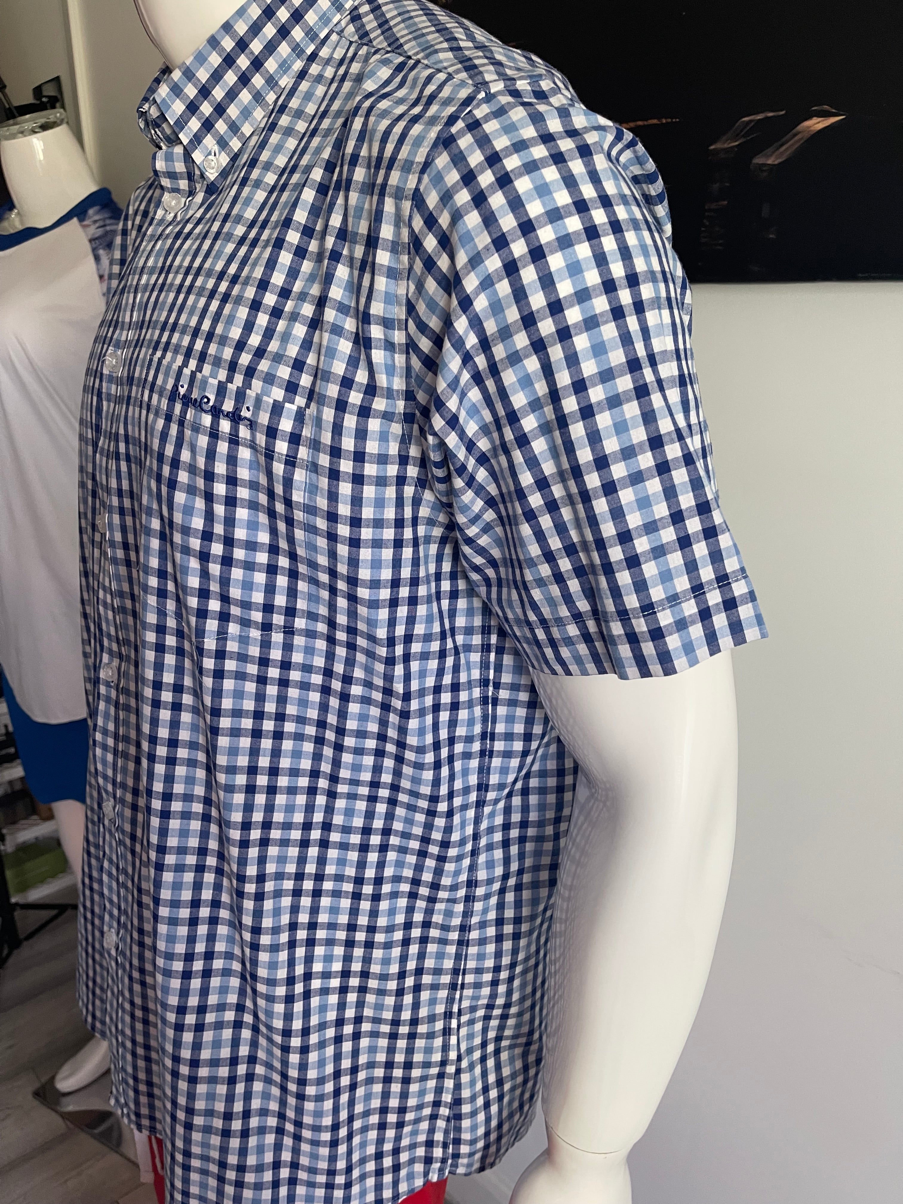 Pierre Cardin Men's Short Sleeve Check Shirt XXL