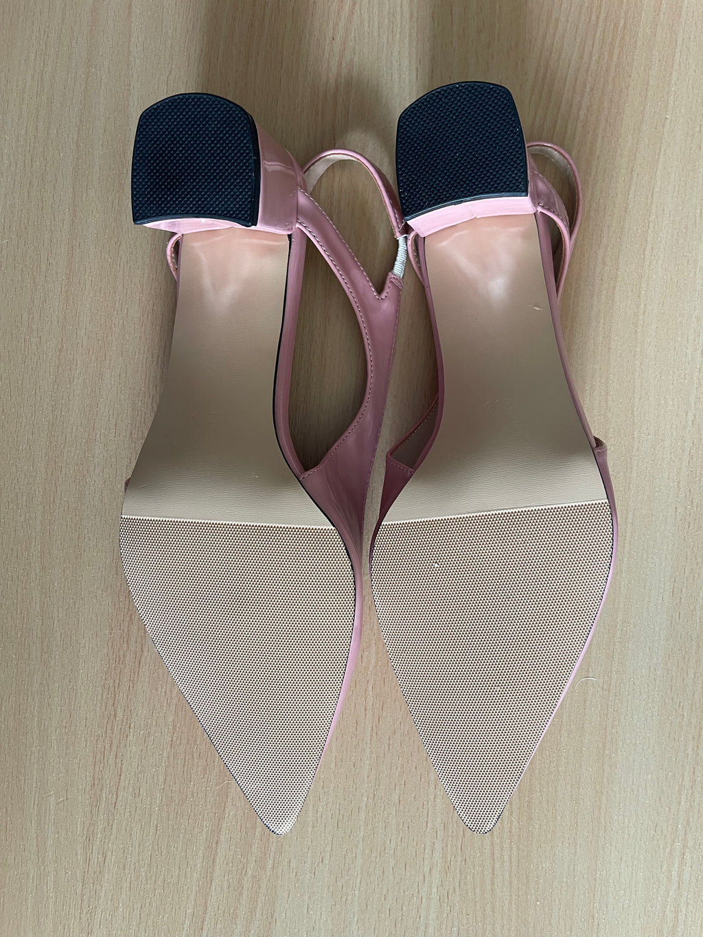 Pink Patent Slingback Heels Size 7 Narrow – New