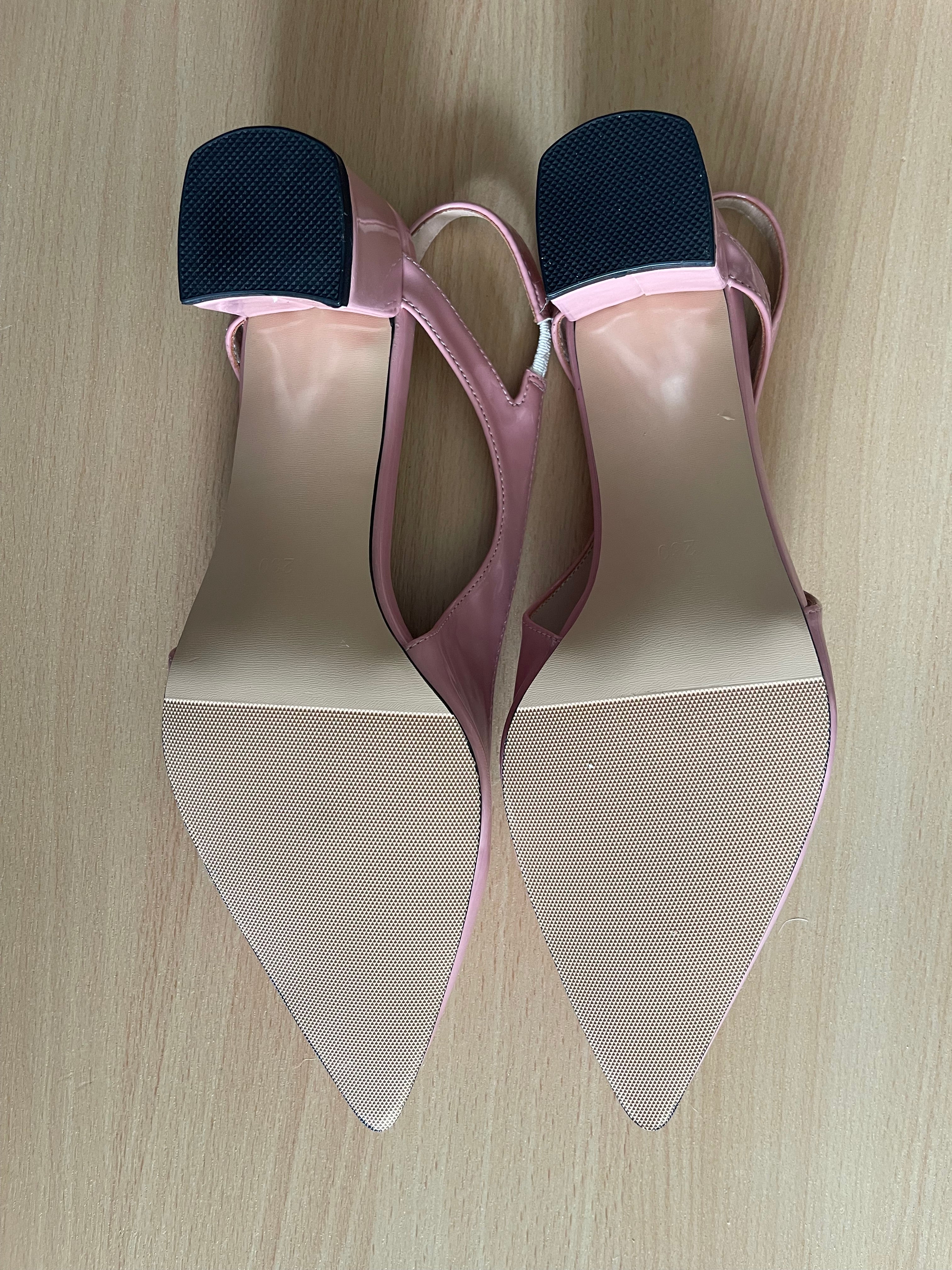 Pink Patent Slingback Heels Size 7 Narrow – New