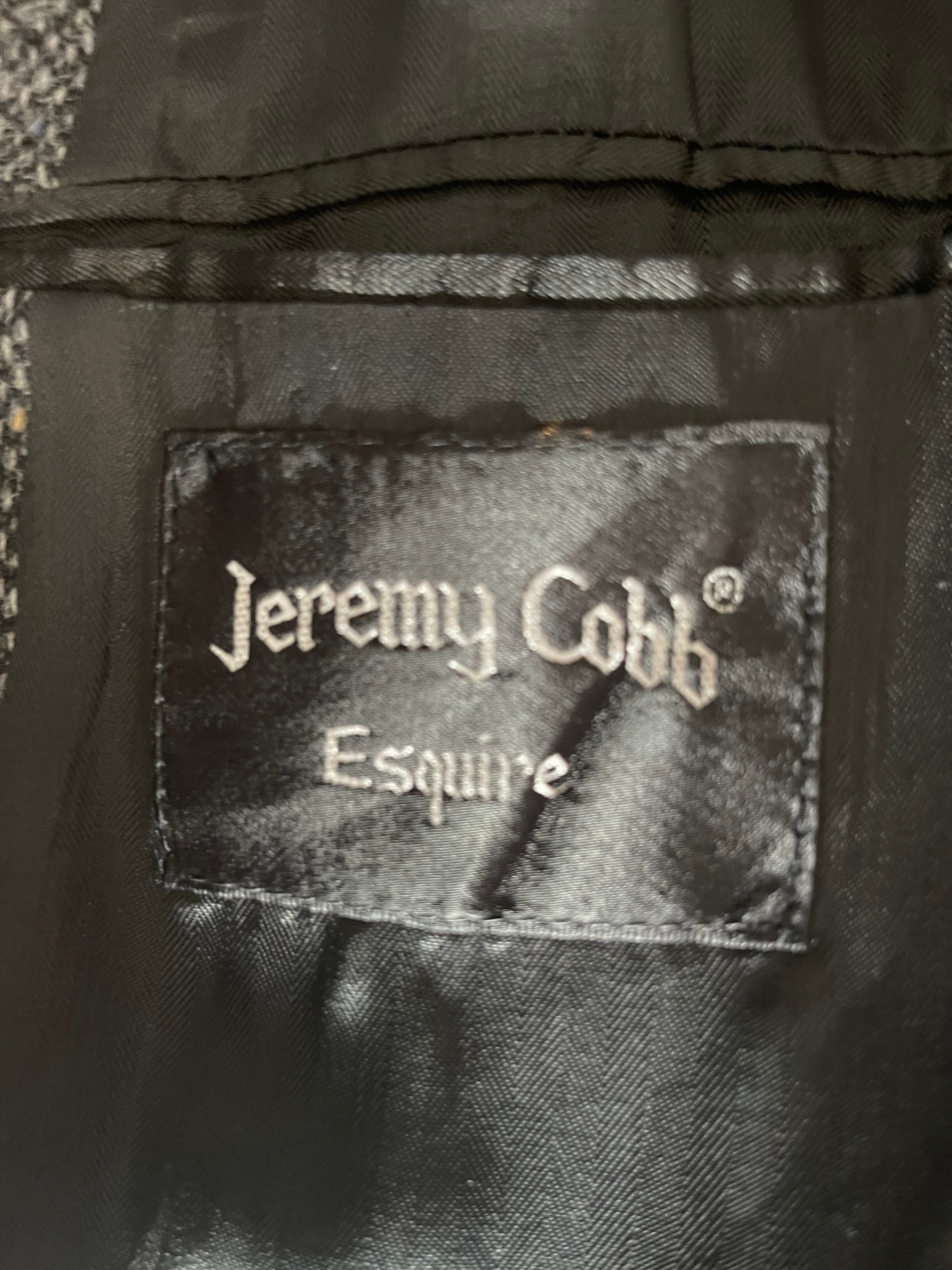 Jeremy Cobb Esquire 100% Wool Tweed Blazer Grey Herringbone Men's R44 XL