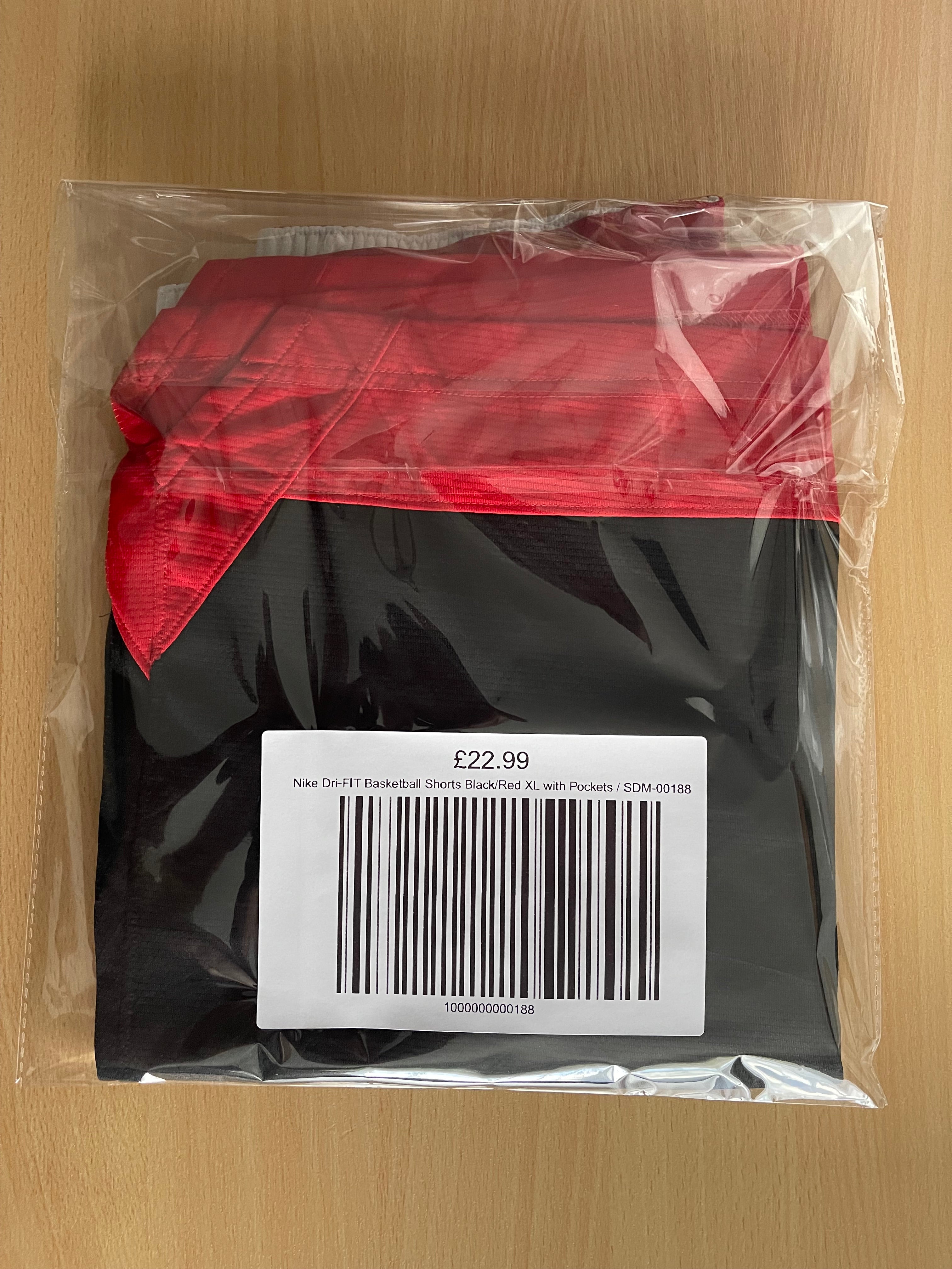 Nike Dri-FIT Basketball Shorts Black/Red XL with Pockets