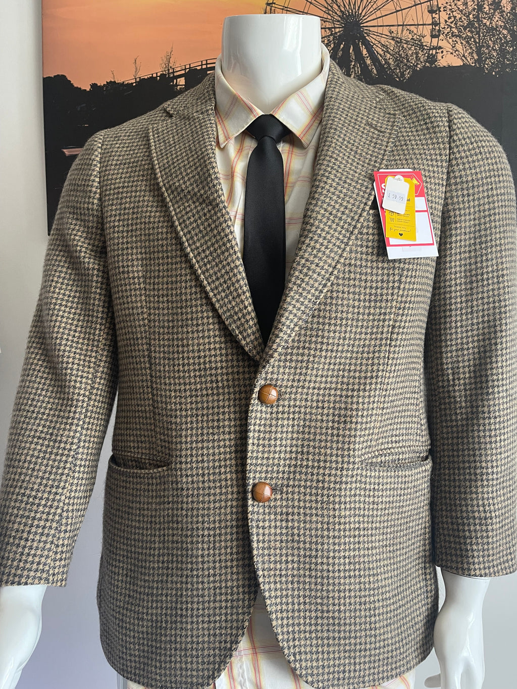 Racquet 100% Wool Houndstooth Blazer