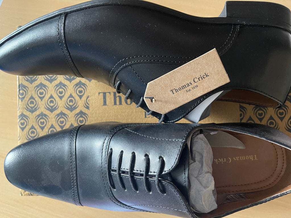 Thomas Crick Black Oxfords UK 7