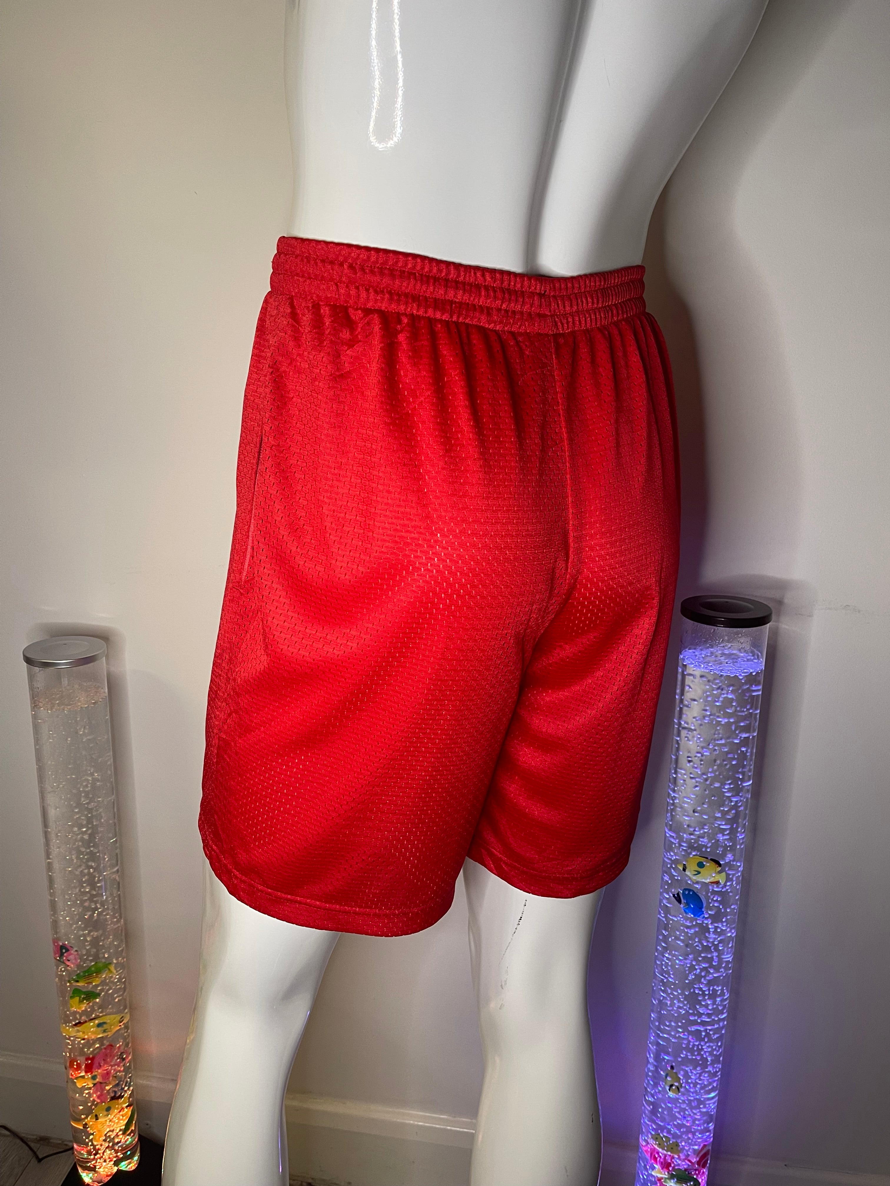 Men's Red Mesh Sports Shorts – Size L