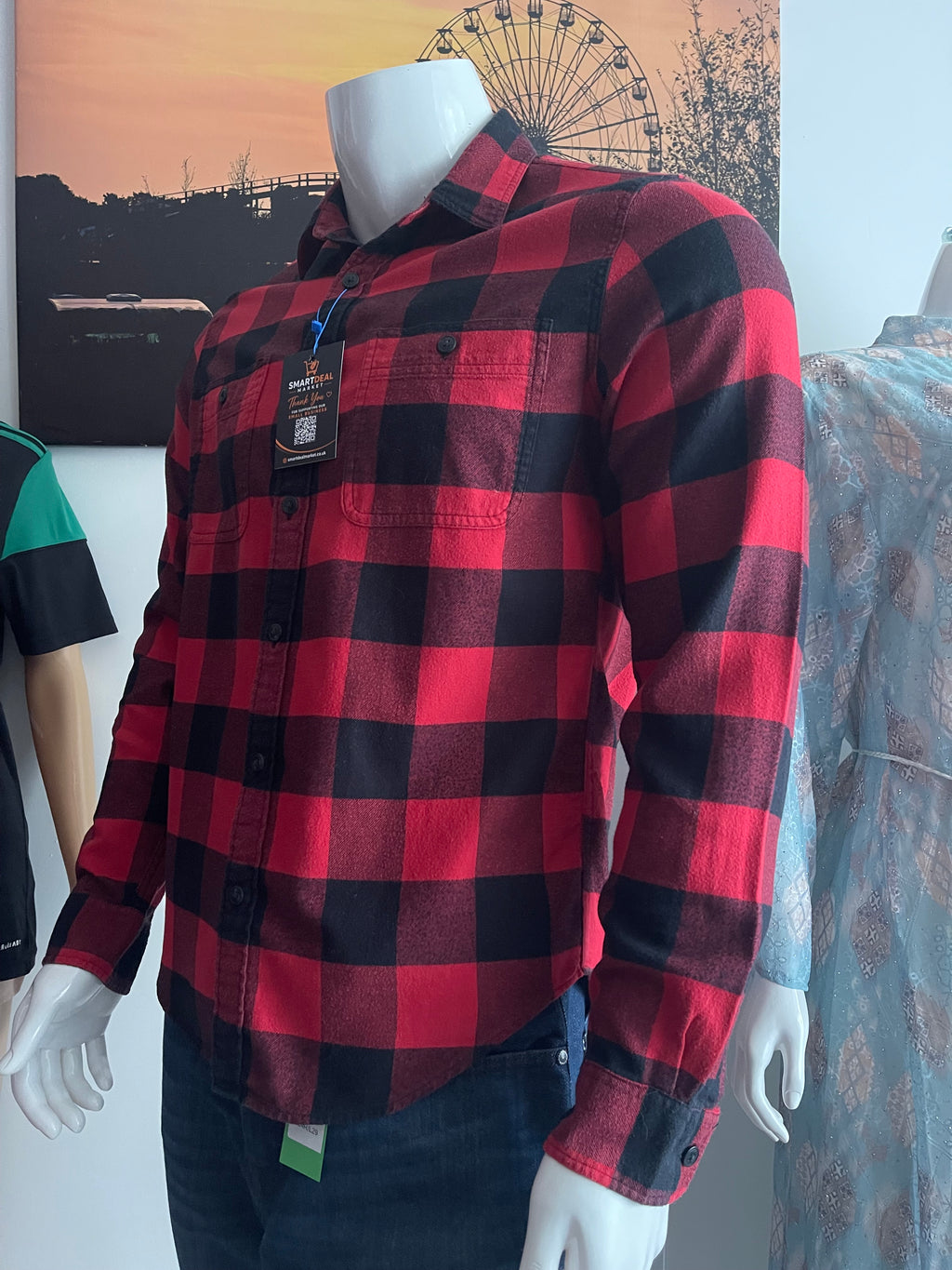 J.Crew Mercantile Men’s Red Check Shirt Size M