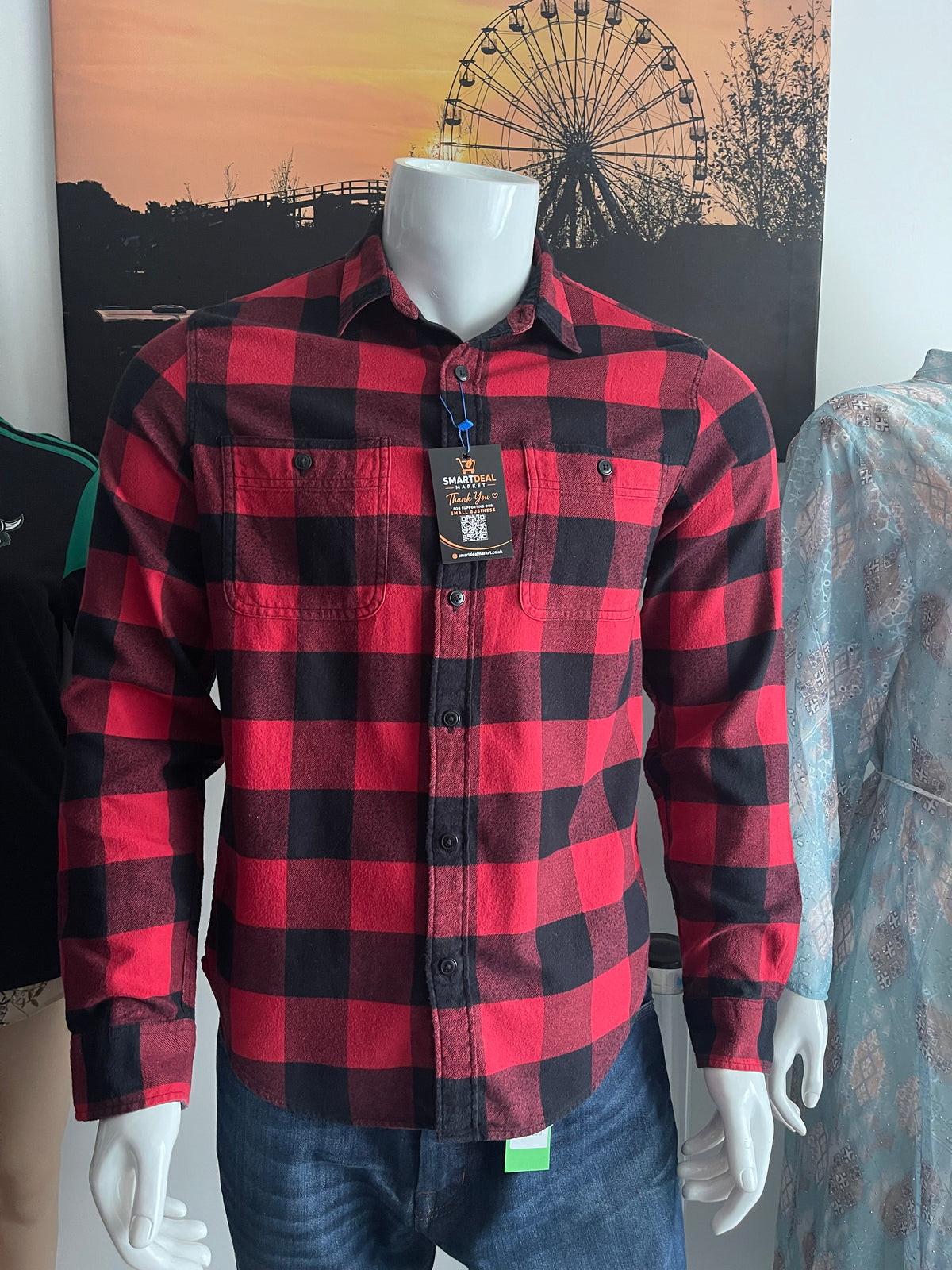 J.Crew Mercantile Men’s Red Check Shirt Size M