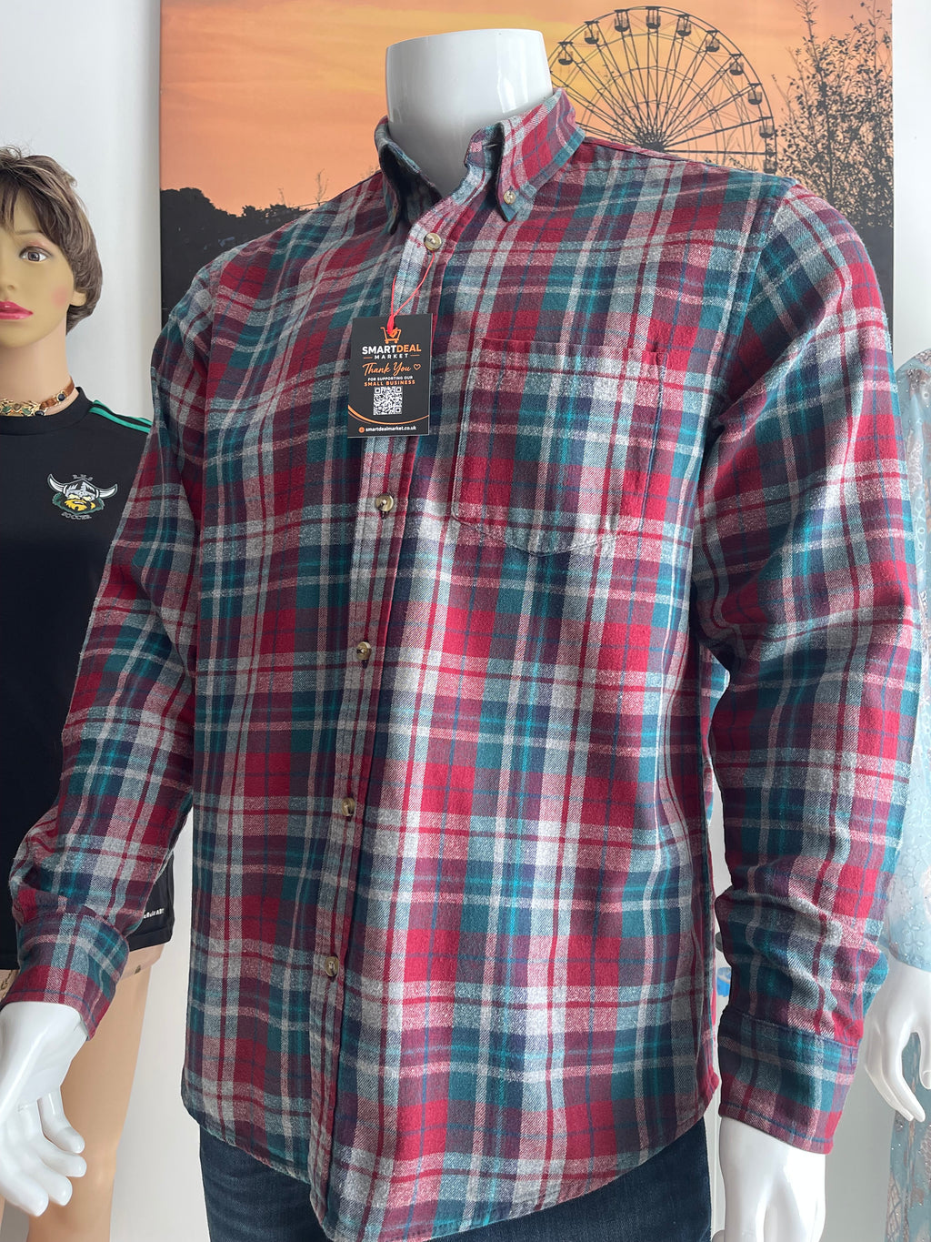 Falls Creek Men’s Flannel Check Shirt Size M
