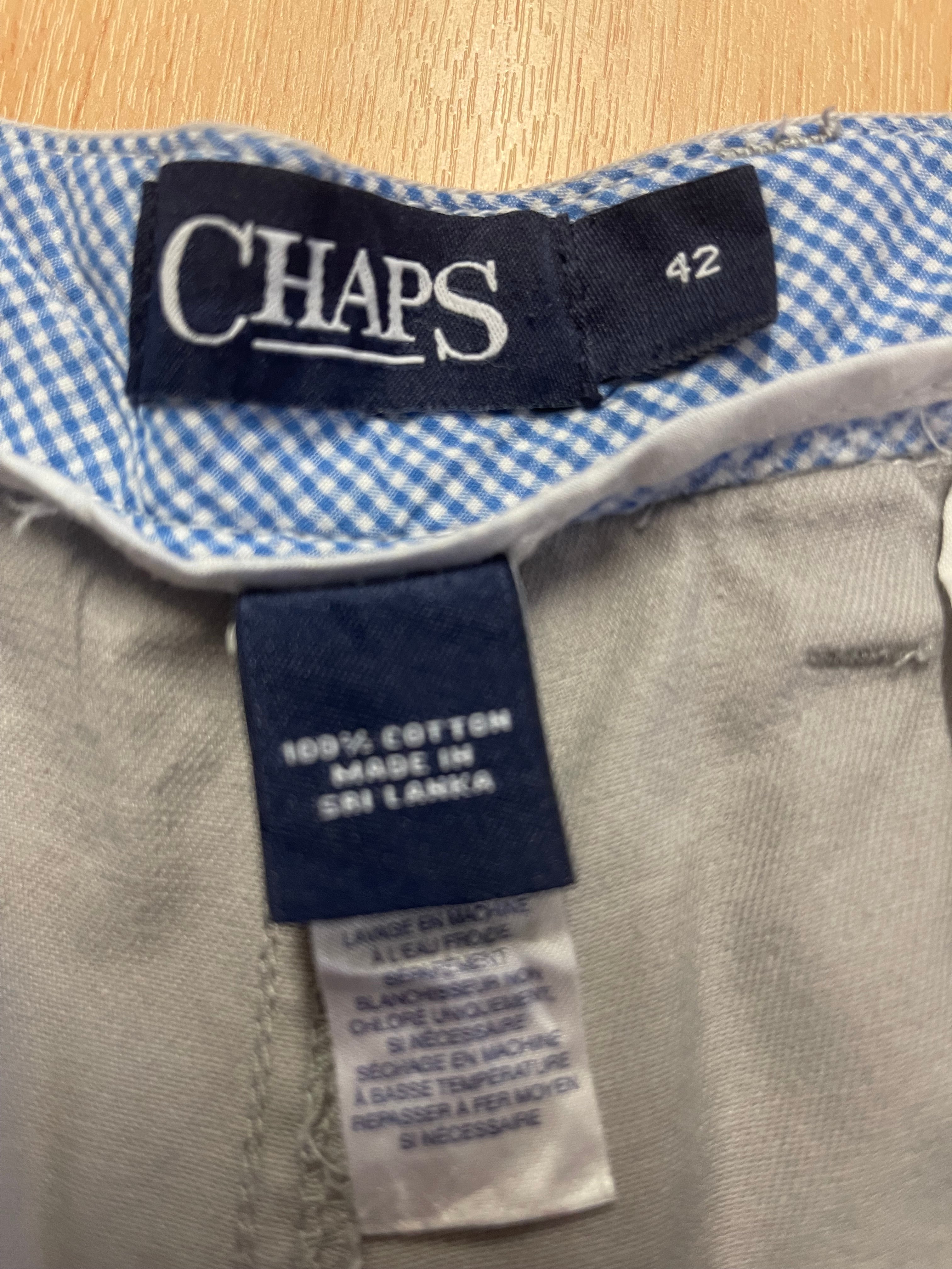 CHAPS Men’s Chino Shorts W42 Light Grey with Pockets