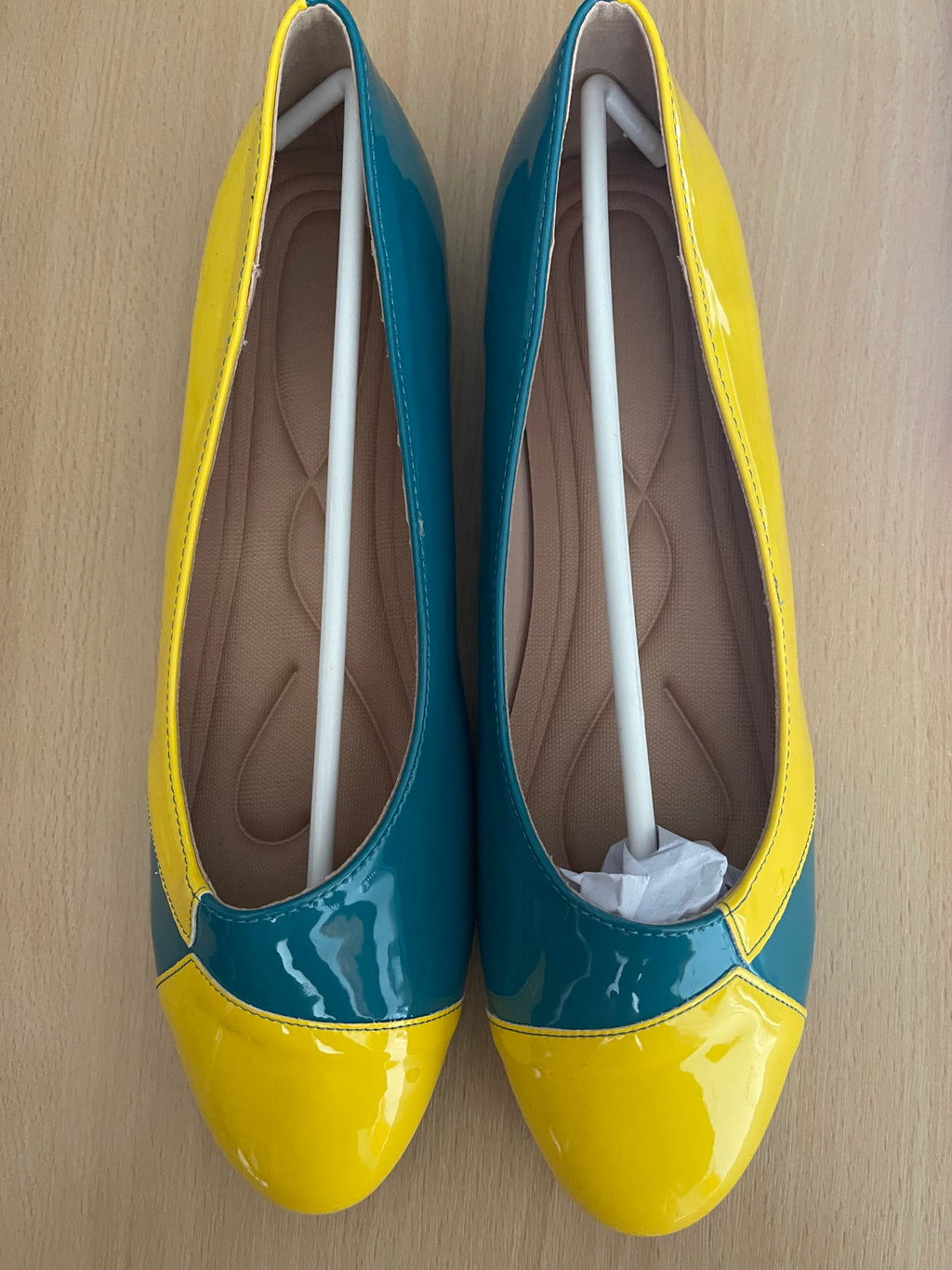 Women's Patent Colour Block Flats – UK 8 / EU 41