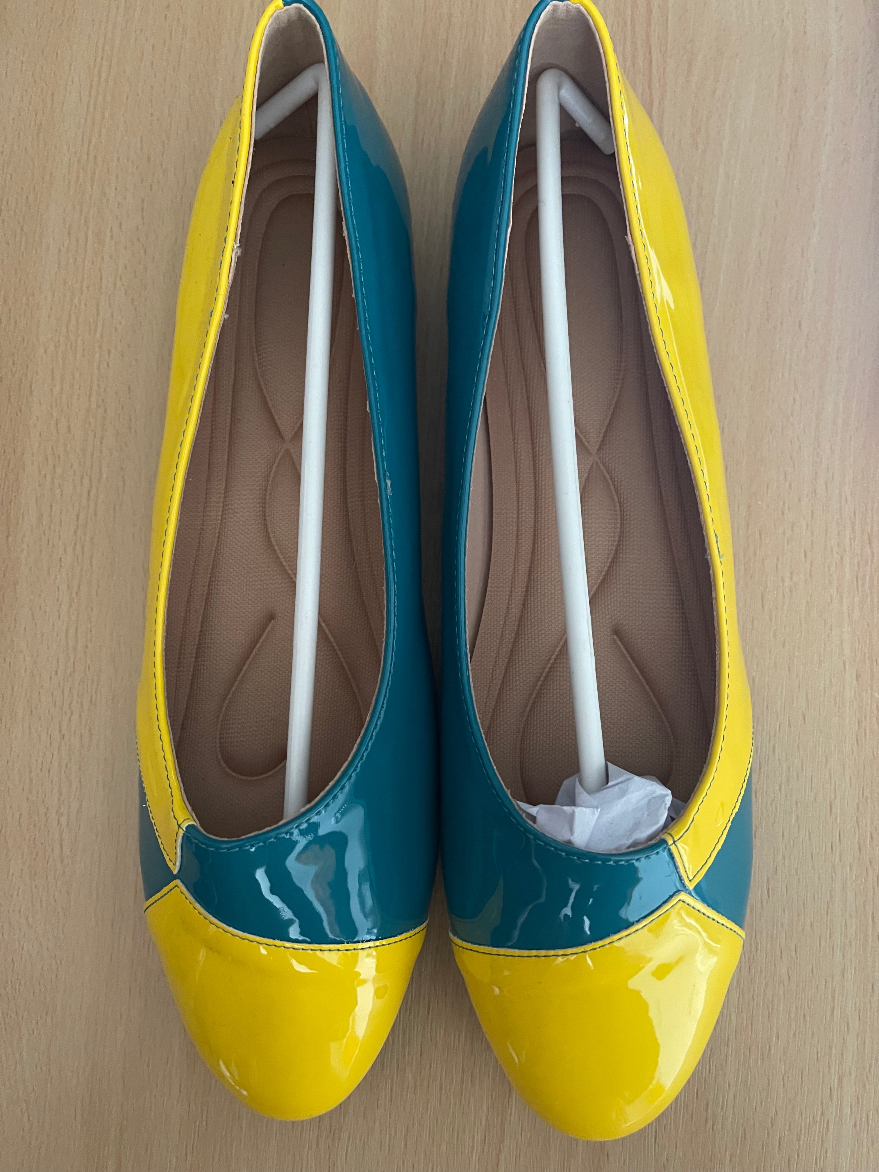 Women's Patent Colour Block Flats – UK 8 / EU 41