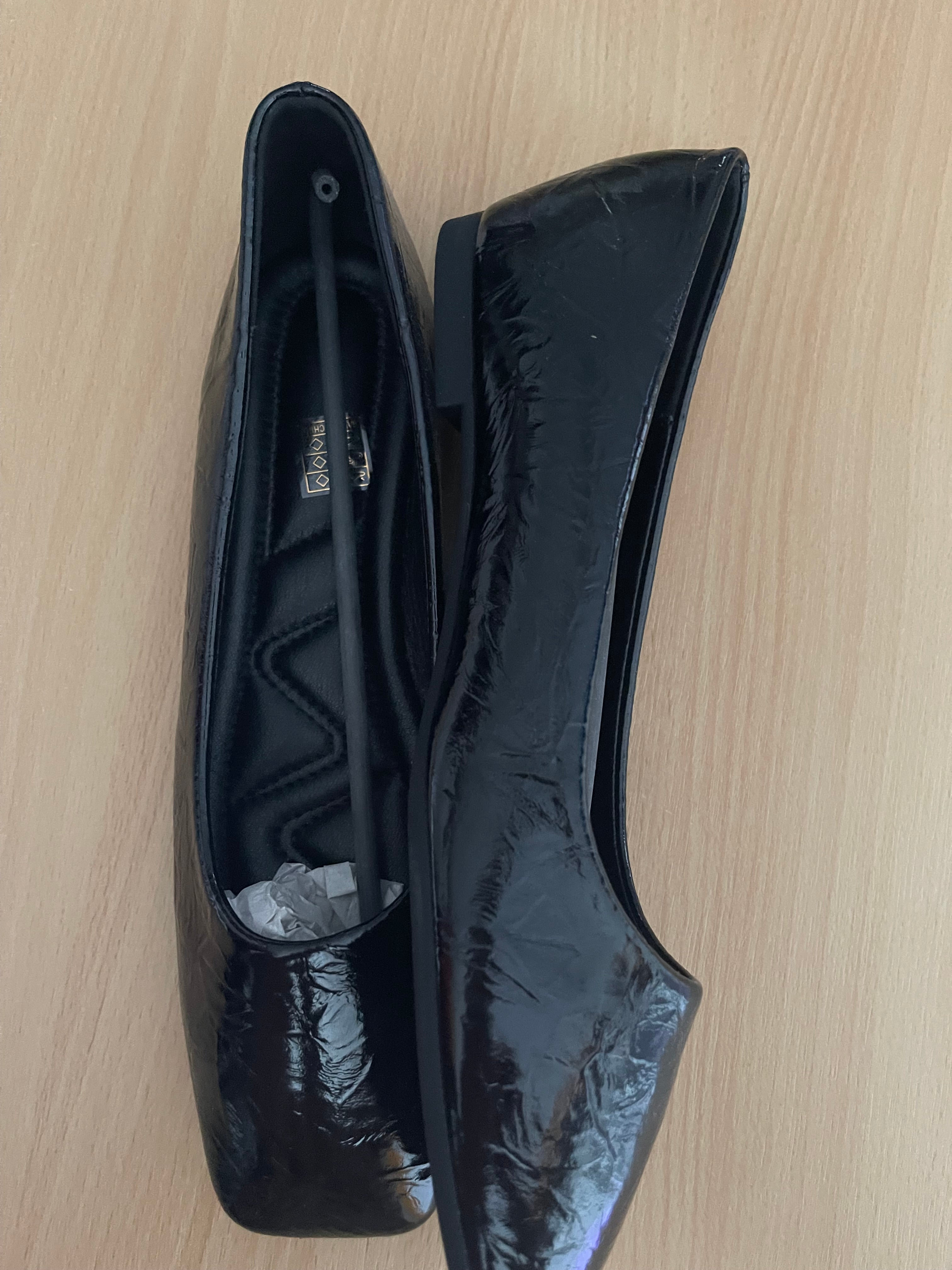Women's Burgundy Patent Ballet Flats – Size EU 42