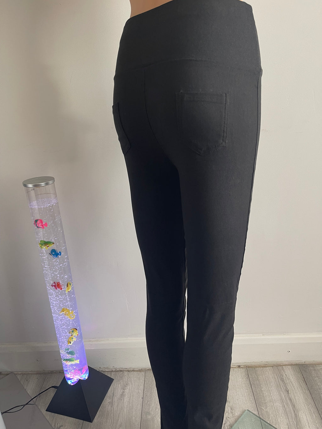 Women's Black High Waist Lace-Up Skinny Trousers – XL/XXL