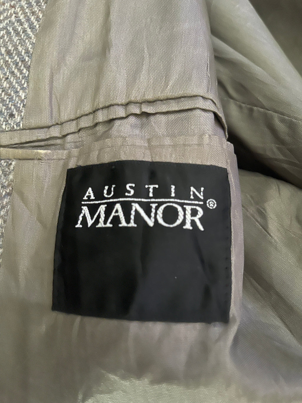 Austin Manor Herringbone Tweed Blazer 42R Brown Smart Casual Jacket