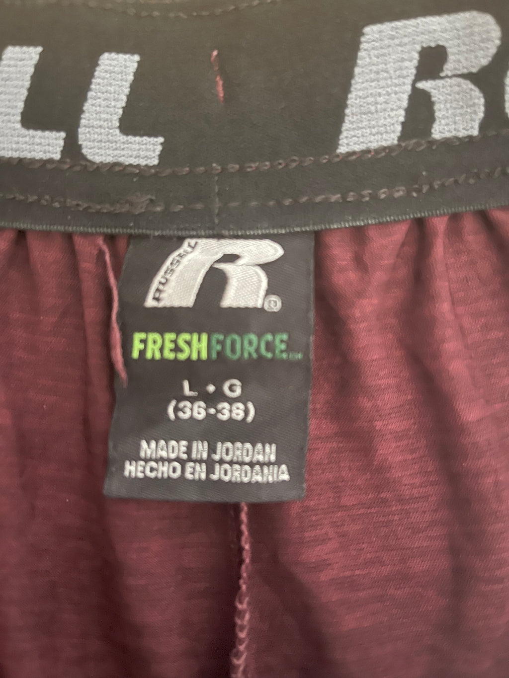 Russell Athletic FreshForce Men's Performance Shorts Burgundy Size L
