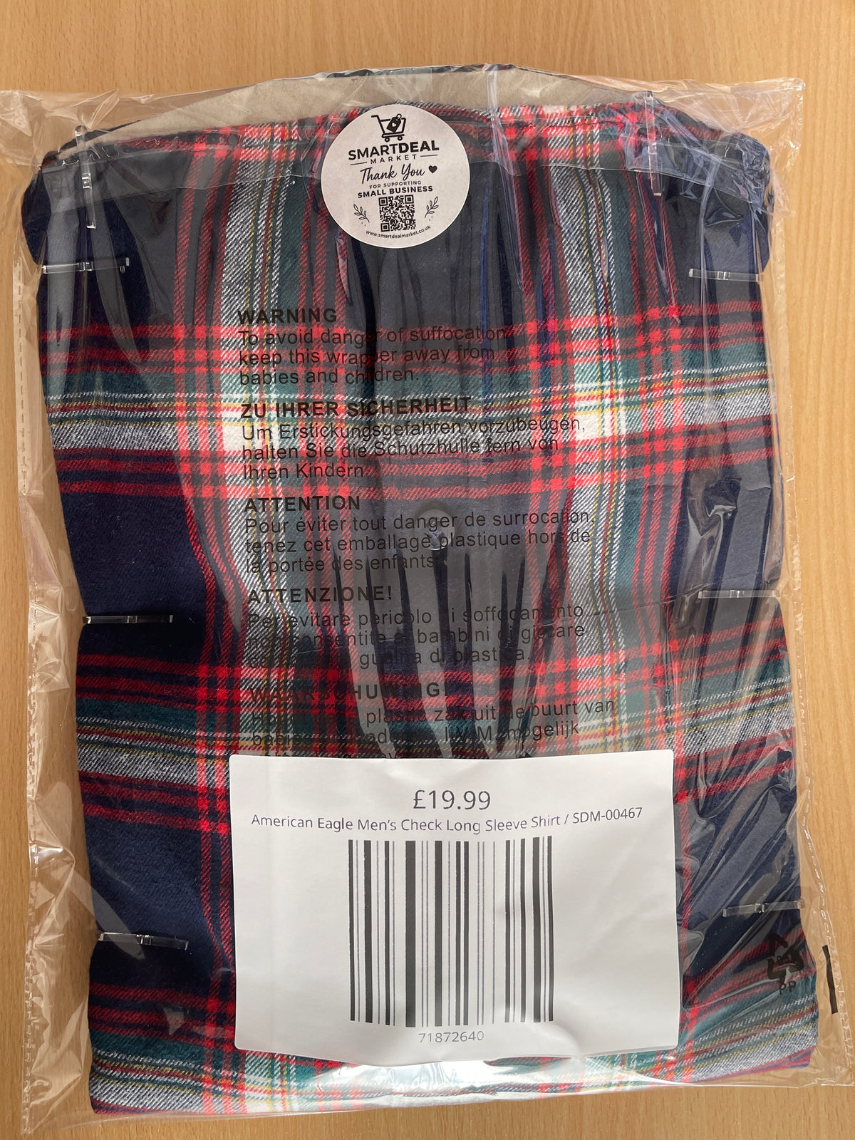 American Eagle Men’s Check Long Sleeve Shirt