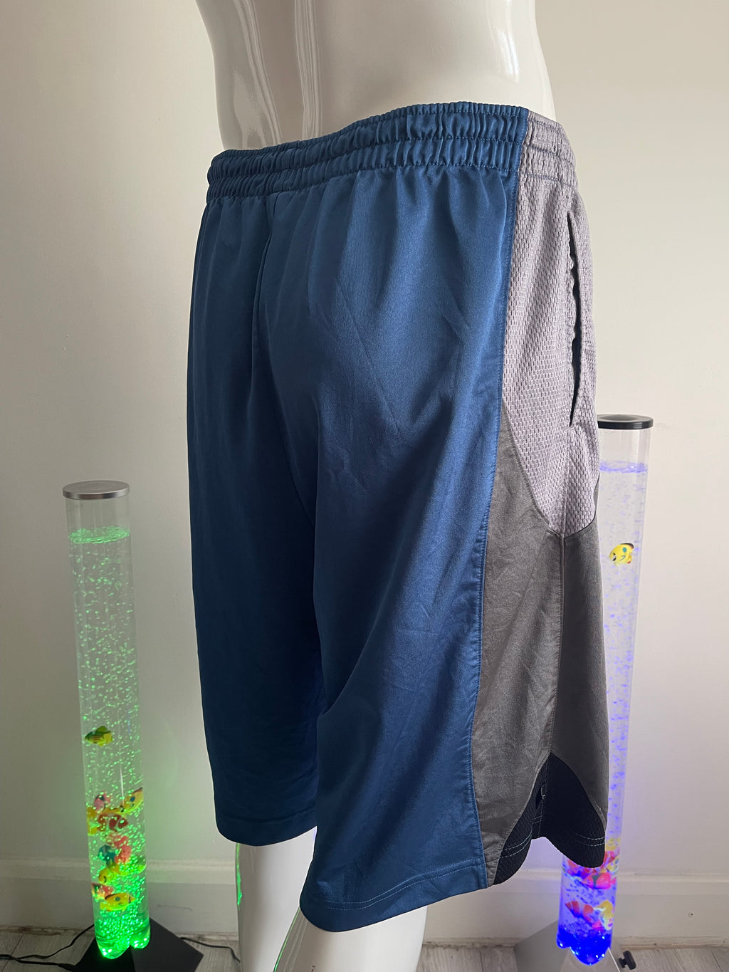 Jordan Training Shorts Blue/Grey Size L with Pockets