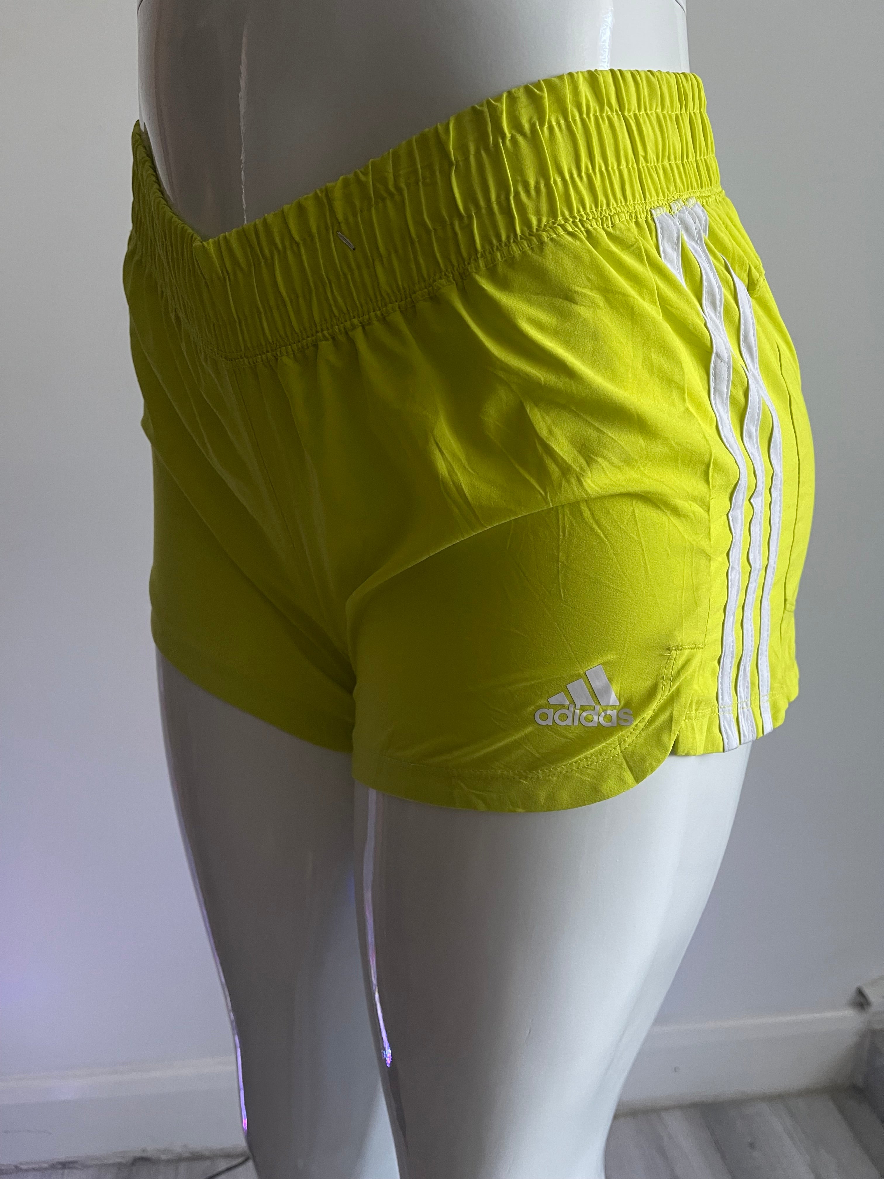 Adidas Primegreen Women’s Running Shorts Lime Green Size S UK 8-10