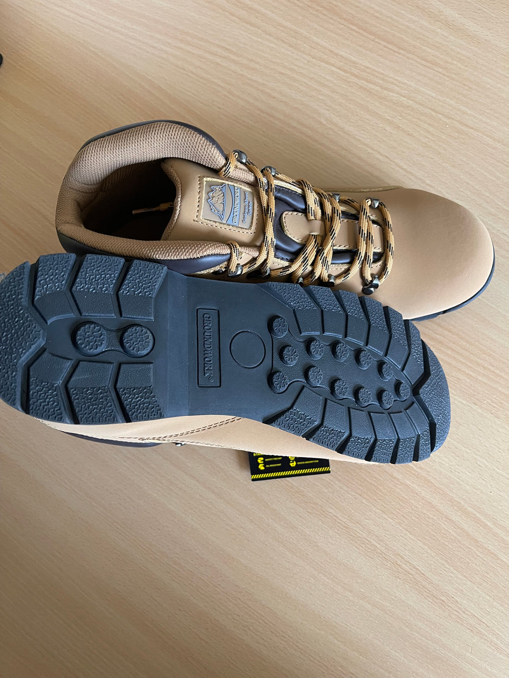 Groundwork Men’s Steel Toe Safety Work Boots – Genuine Leather – UK 10 – New