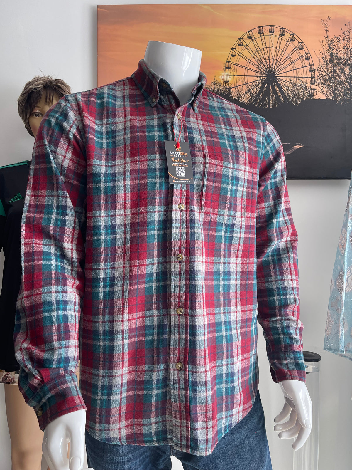 Falls Creek Men’s Flannel Check Shirt Size M