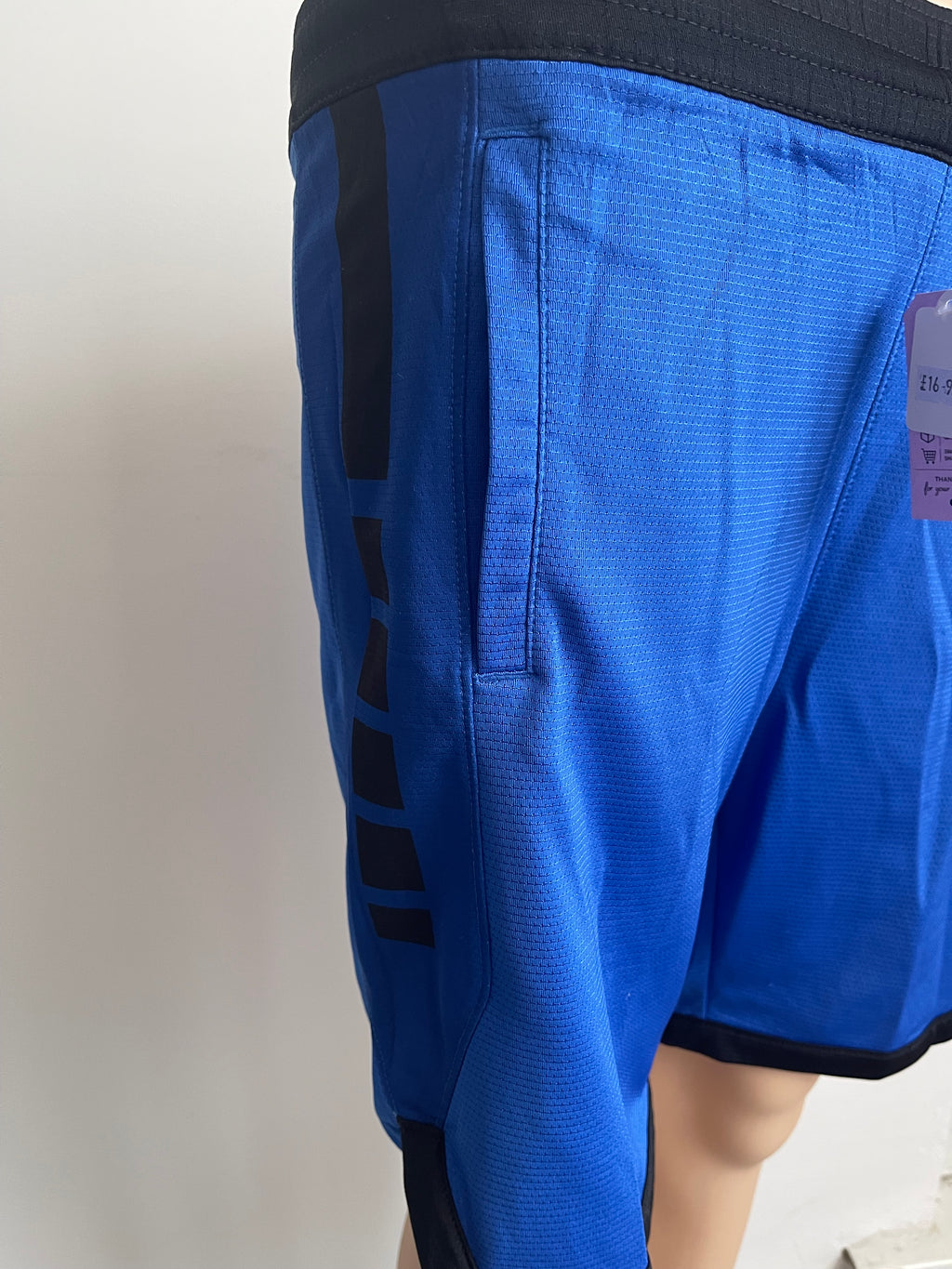 Nike Women's Sports Shorts Blue Black – Size M – With Pockets