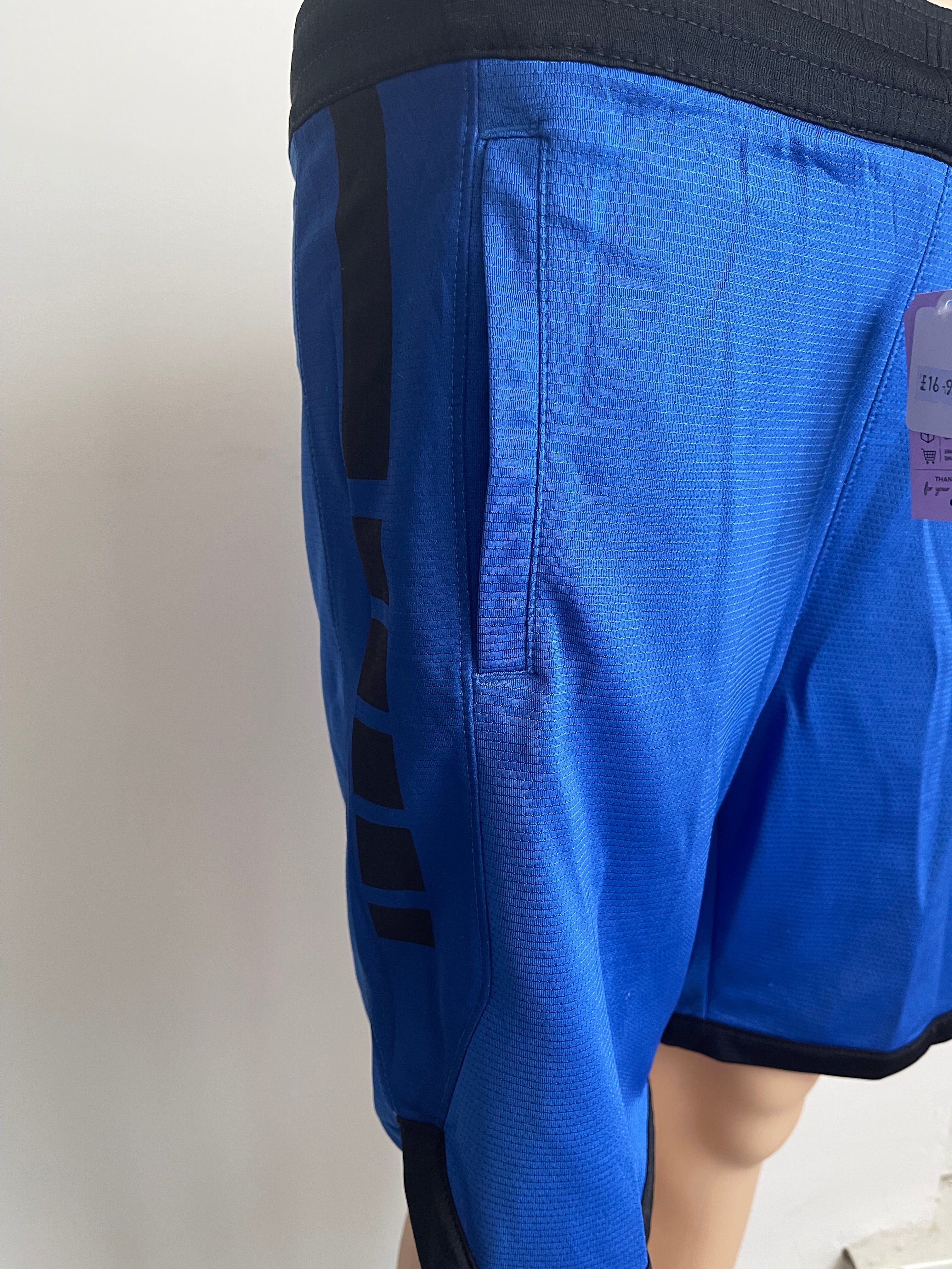 Nike Women's Sports Shorts Blue Black – Size M – With Pockets
