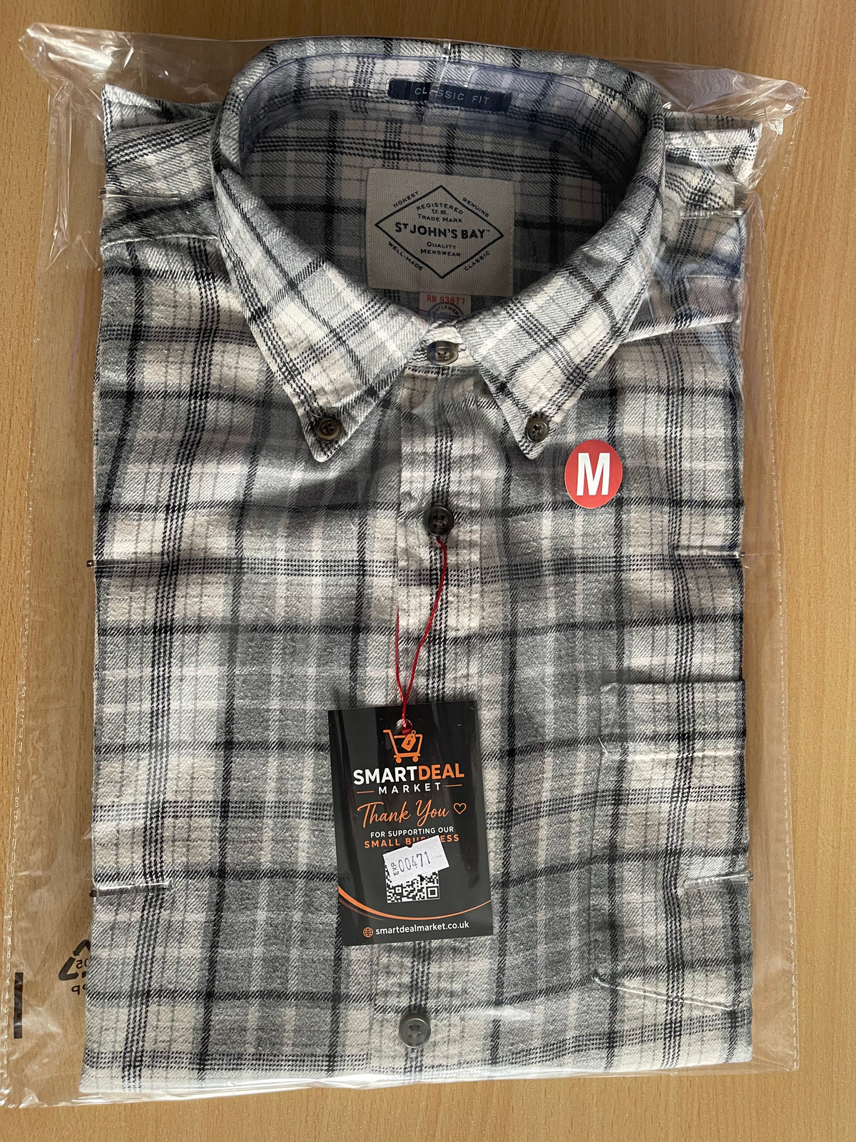 St. John’s Bay Men’s Check Shirt Size M