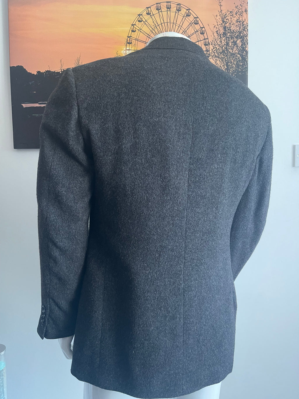 Evan Picone Grey Wool Blend Blazer Jacket Men’s Smart Formal Office Classic