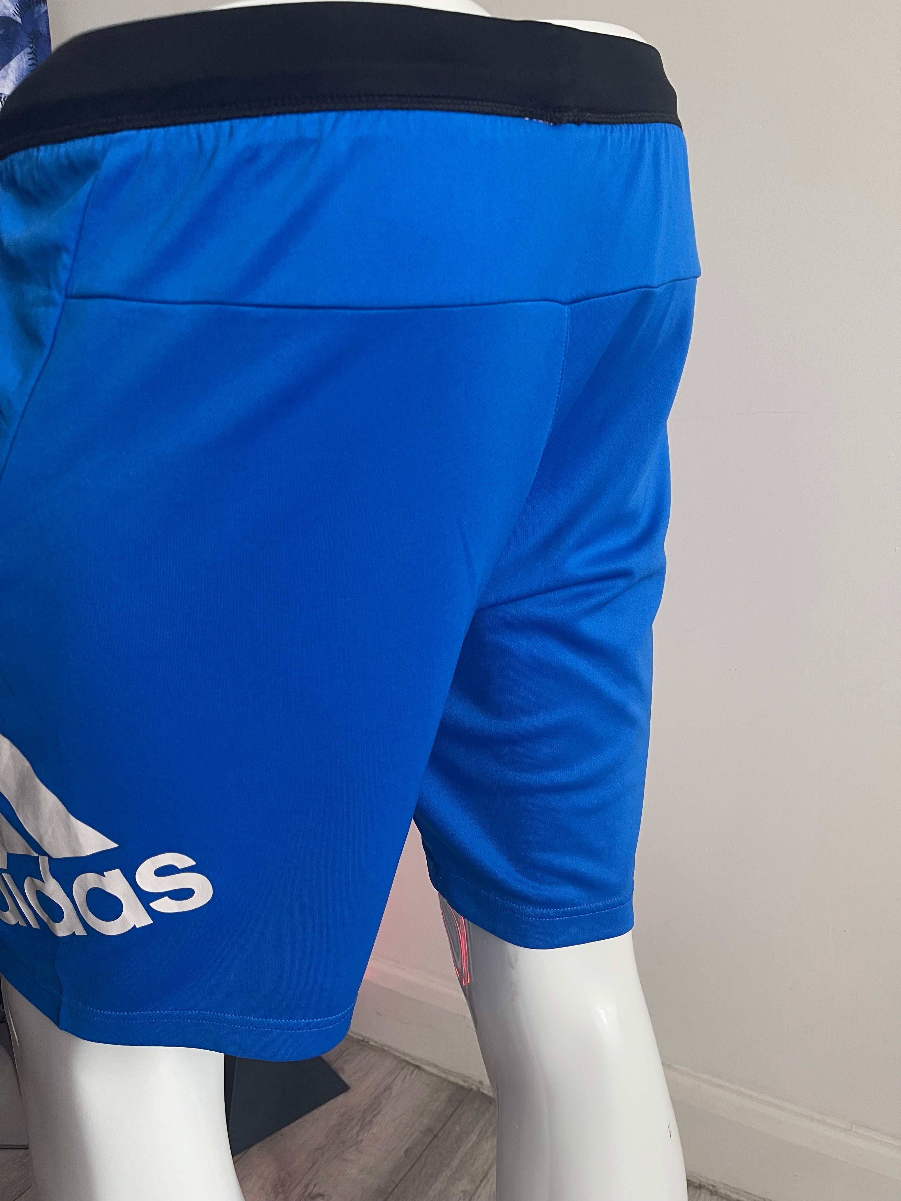 Adidas Men’s Blue Sports Shorts With Pockets – Size M