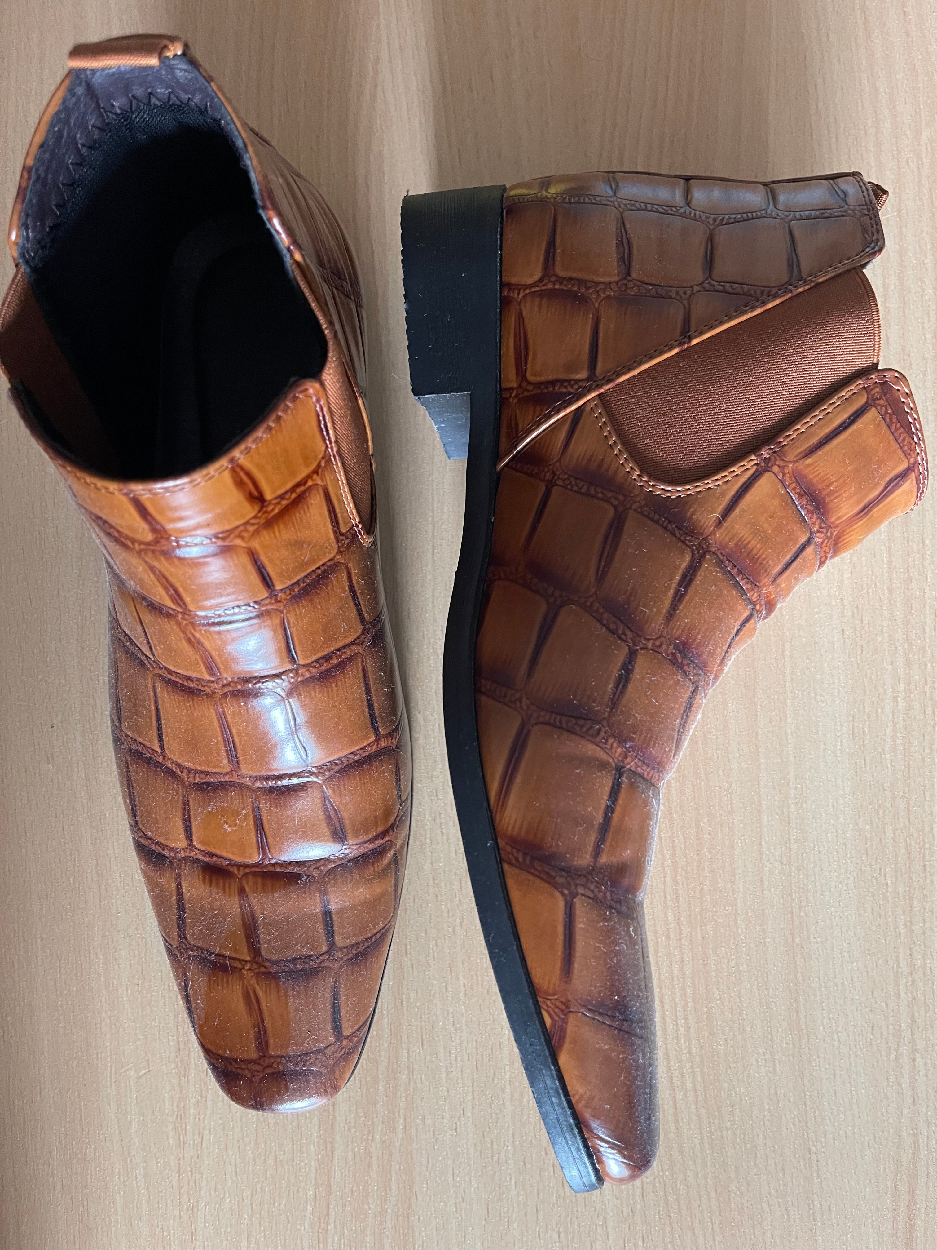 Men’s Brown Crocodile Boots UK 7