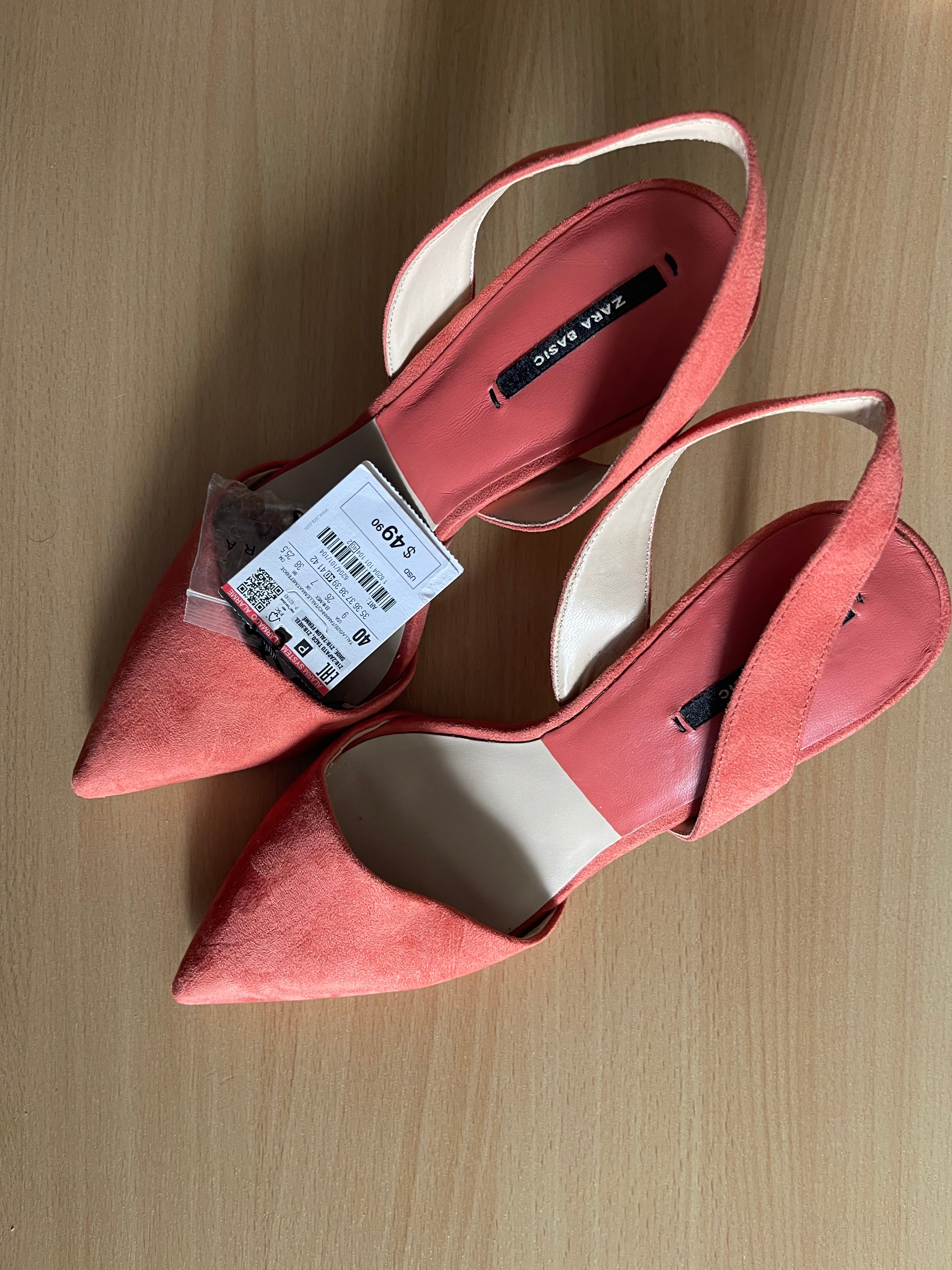 Elegant Zara Basic women’s shoes in a beautiful coral pink colour. 👠