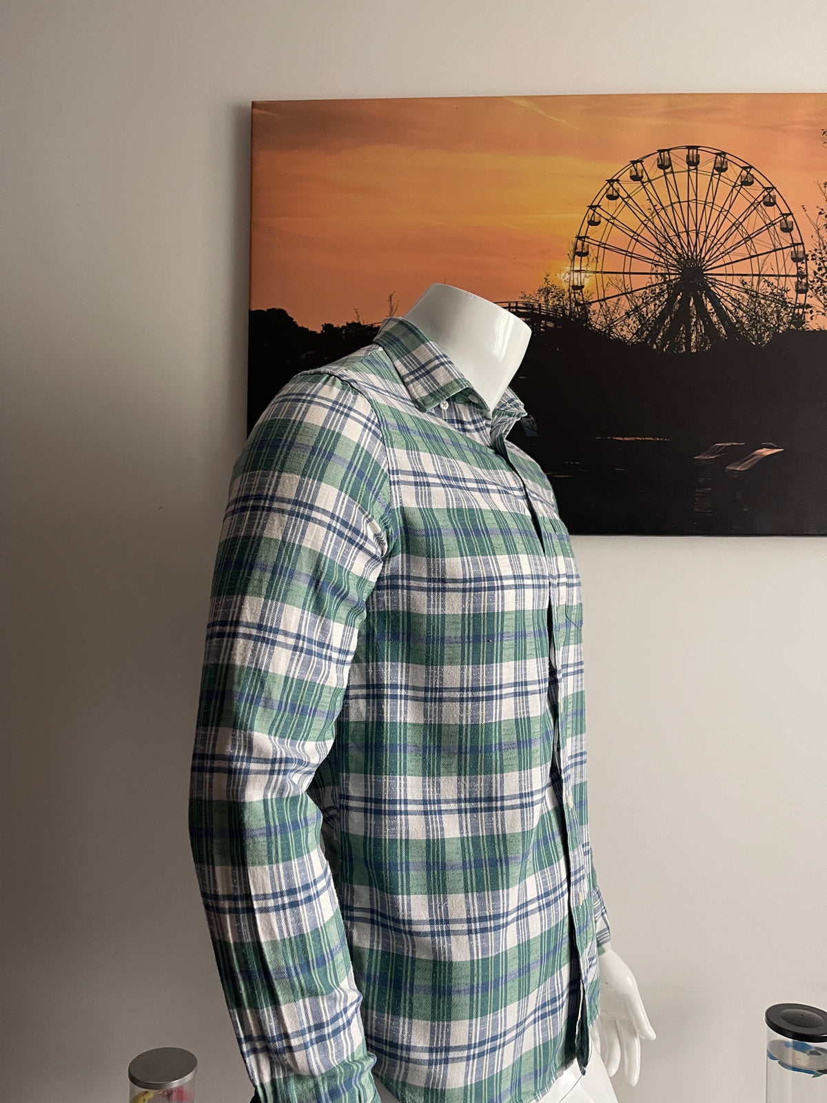 Old Navy Men’s Plaid Shirt Size S Slim Fit