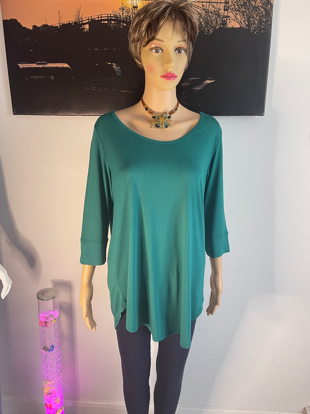 George Emerald Green Long Sleeve Top Size M