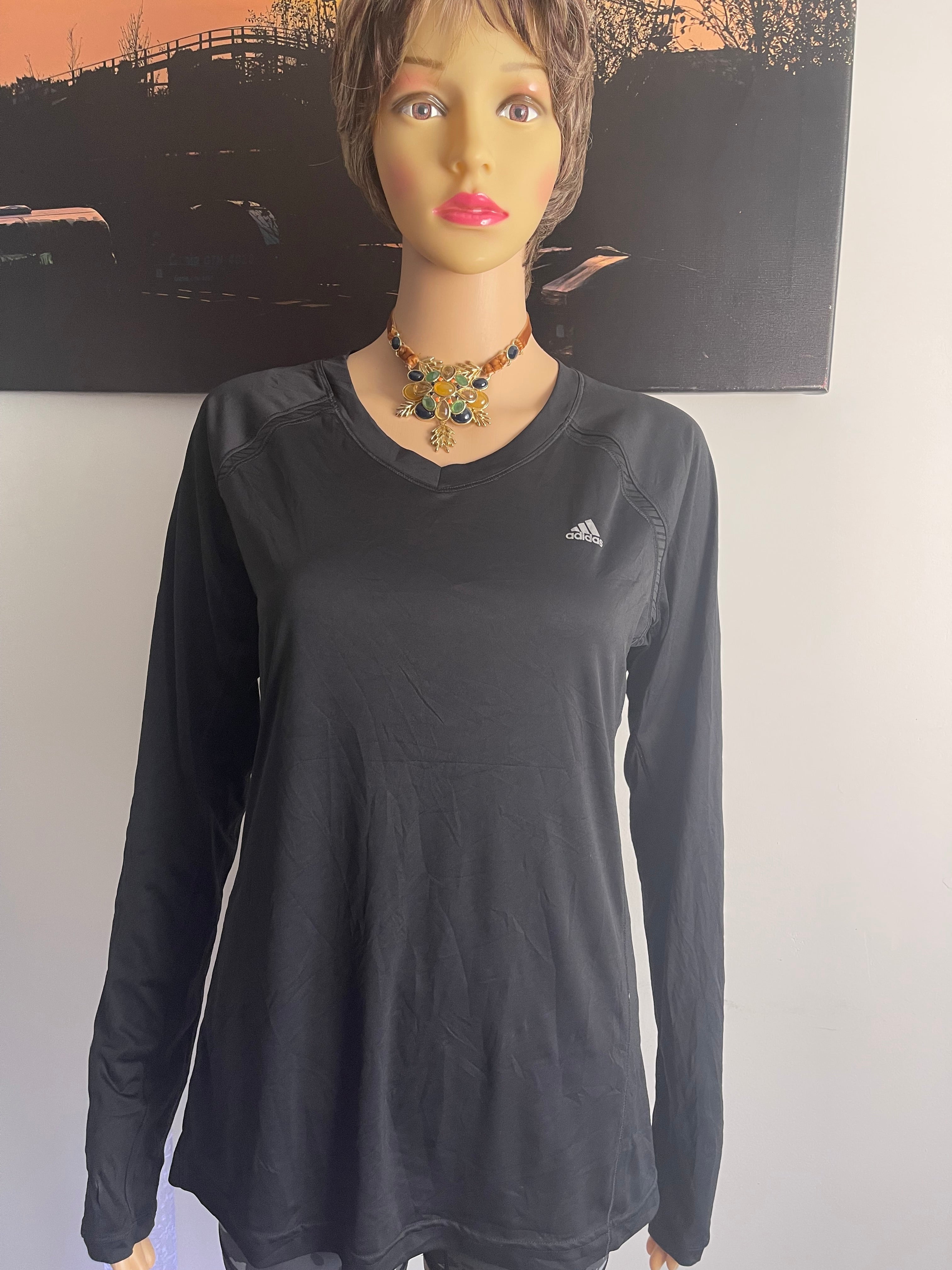 Adidas Women's Long Sleeve Performance Top Black UK 18 US L