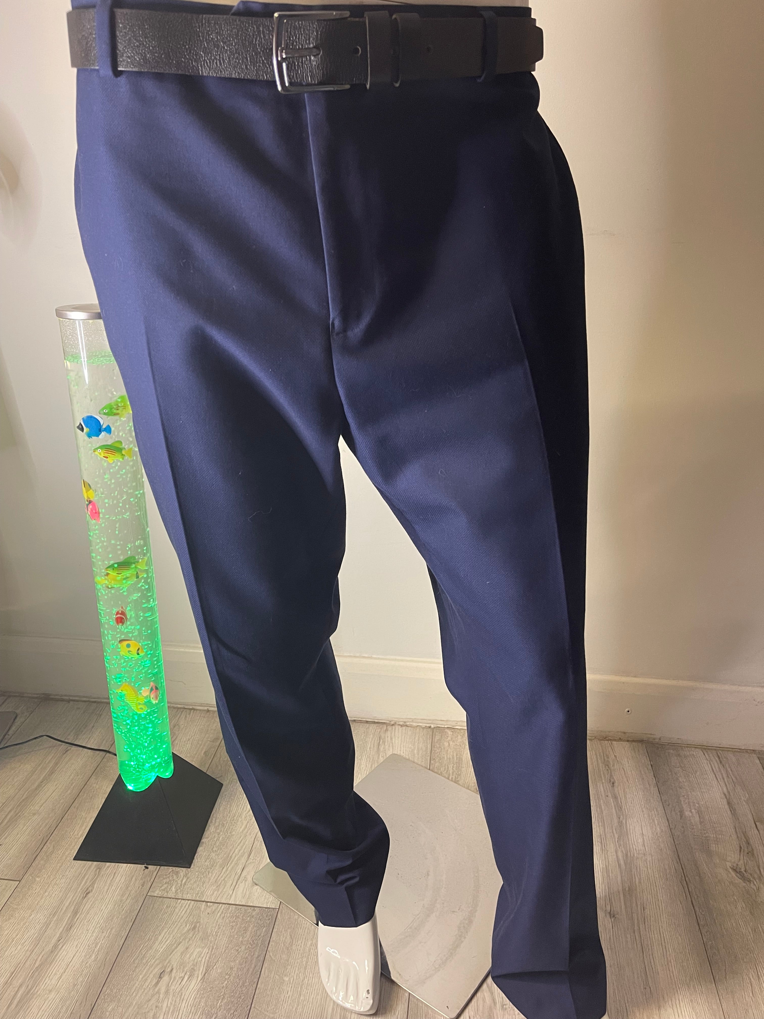 Next Tailoring Navy Smart Formal Trousers W42 L31 Regular Fit