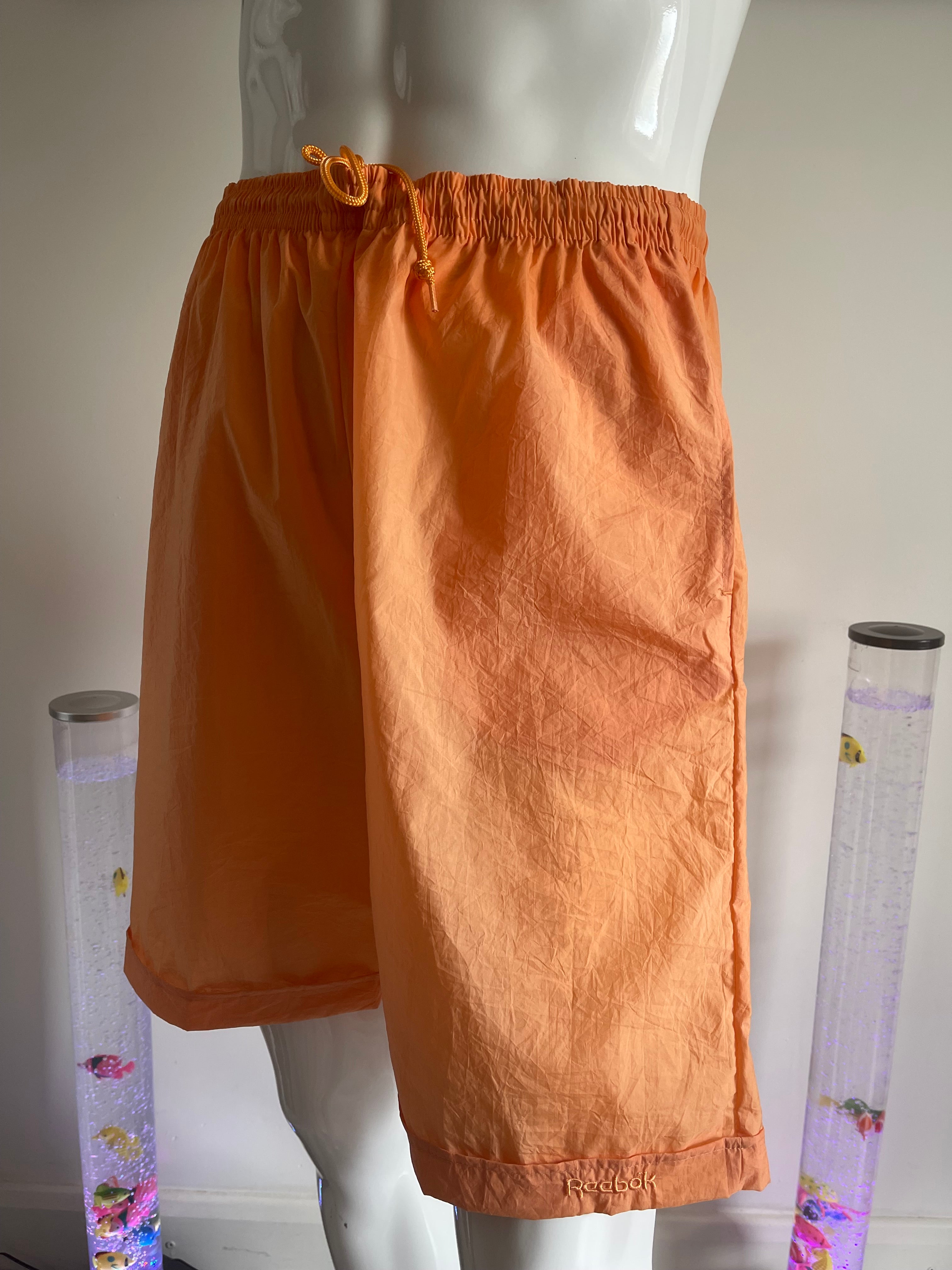 Reebok Men's Orange Swim Shorts with Pockets – Size L